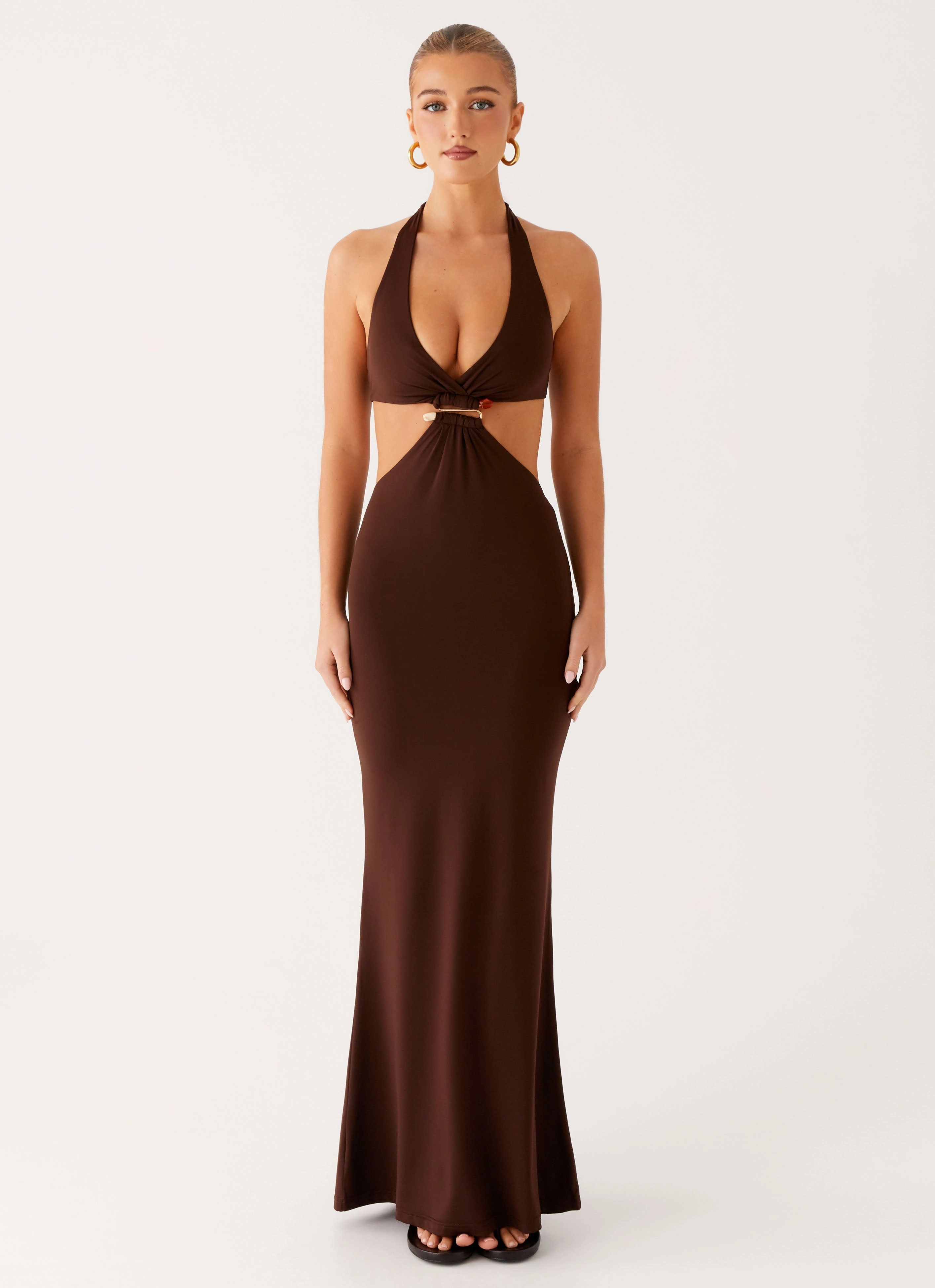 Shawnie Maxi Dress - Chocolate Sheer Light Polished Form