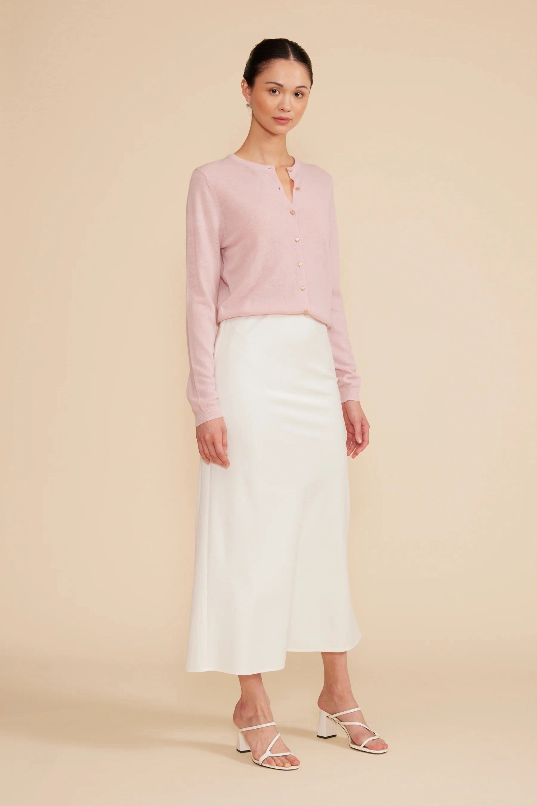 STASSI BIAS MAXI SKIRT beaded embellishment