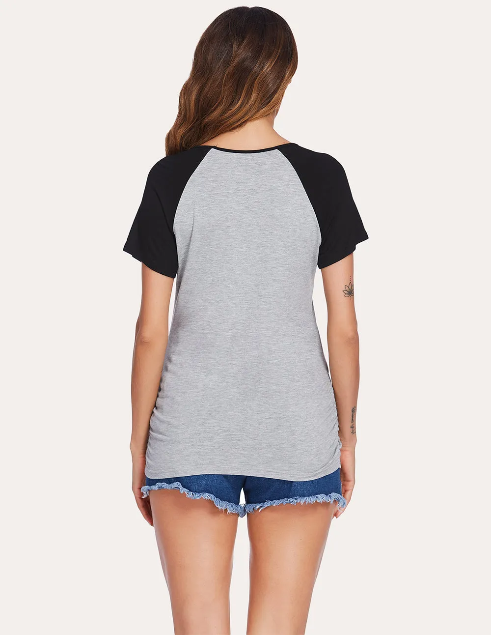Ekouaer Side Ruched Maternity T-shirt (US Only)