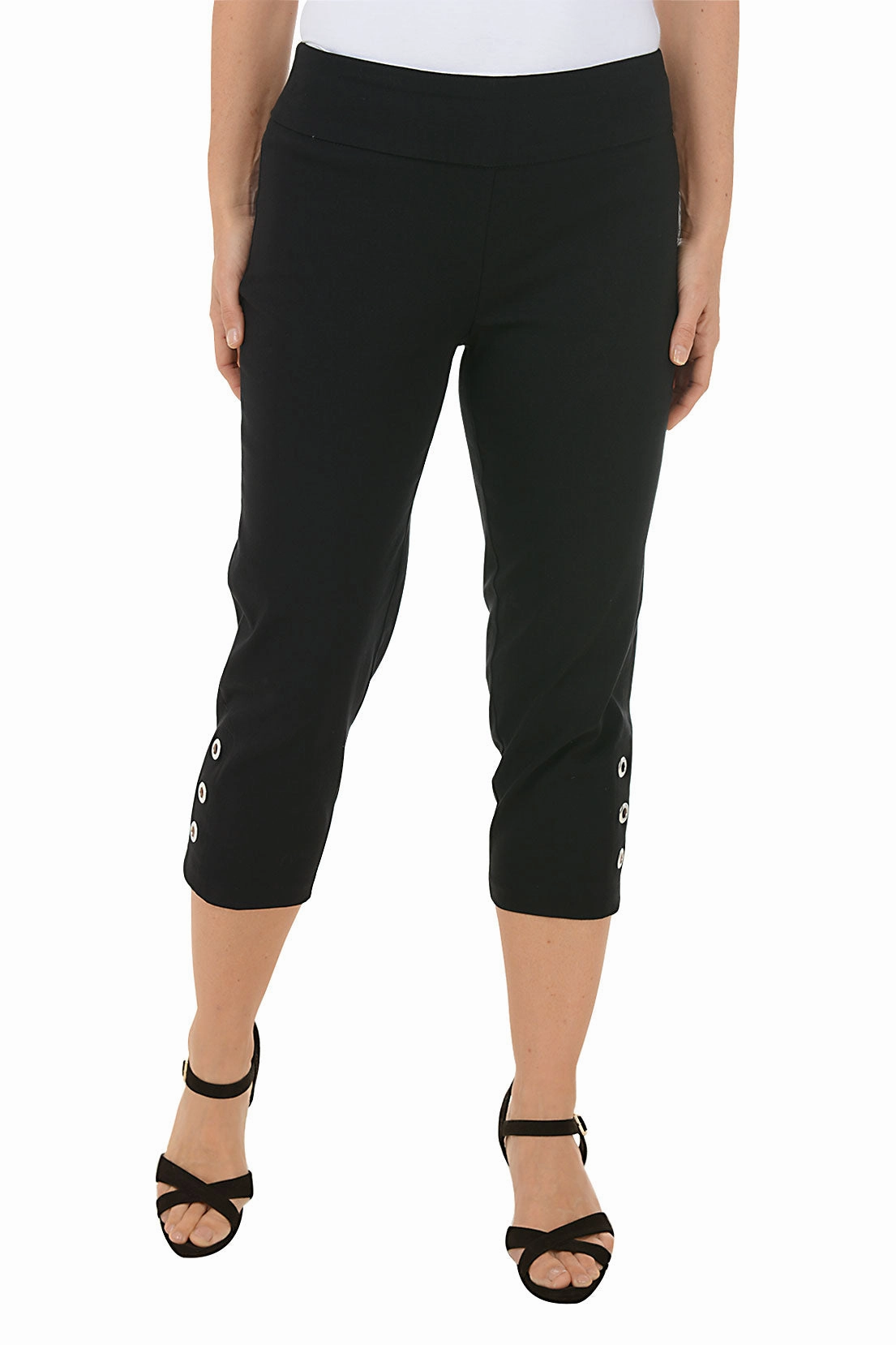 FlexibleKneePanels Petite Grommet Hem Pull-On Crop Pant