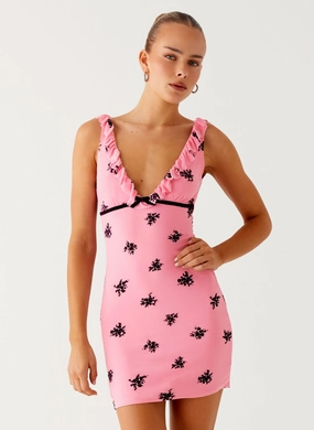 Subtle Fit Halter neck Milena Cami Mini Dress - Pink