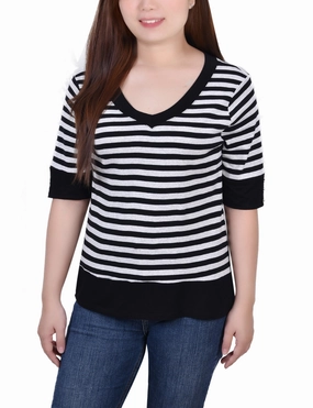 Low Profile Stitching Elbow Sleeve Top
