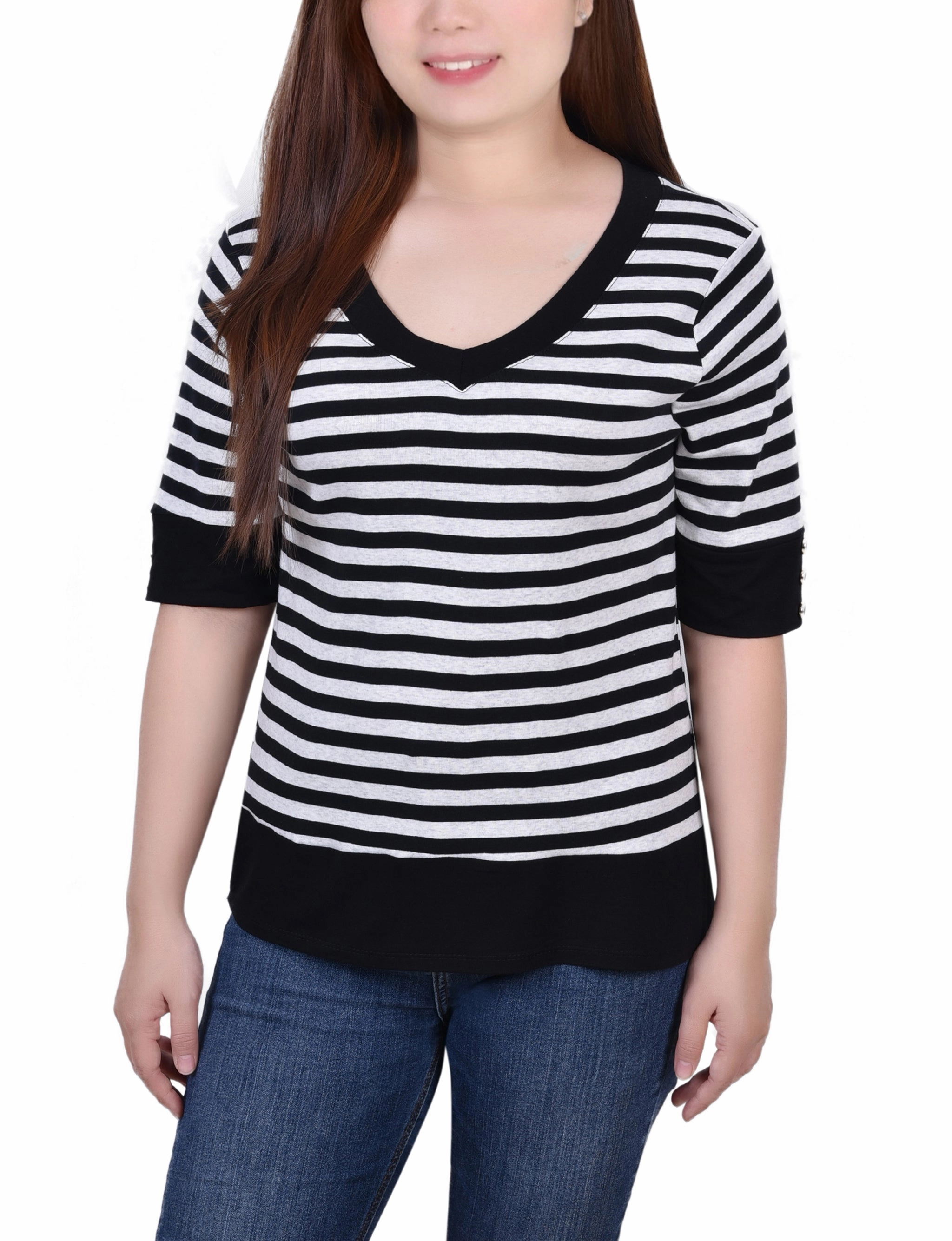 Low Profile Stitching Elbow Sleeve Top