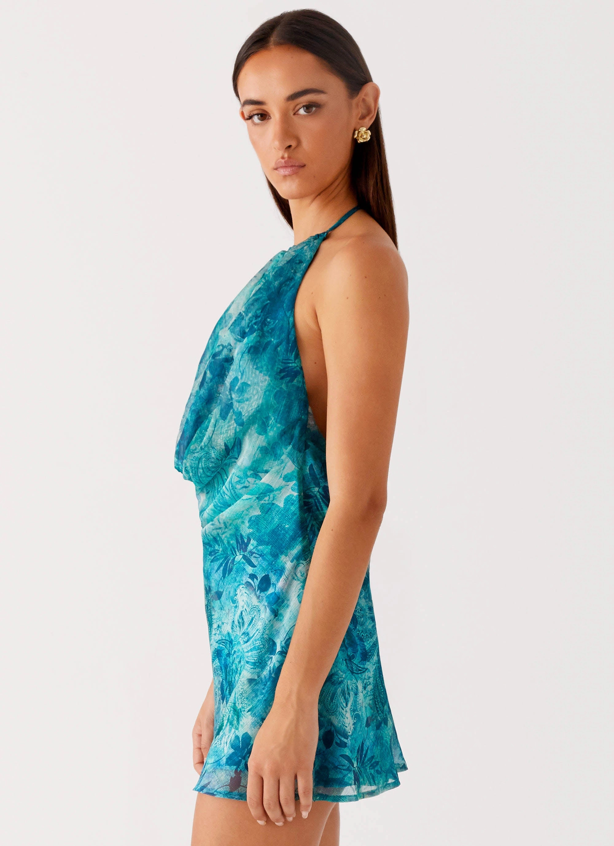 Dew Tone Walk Easy Ele Mini Dress - Teal