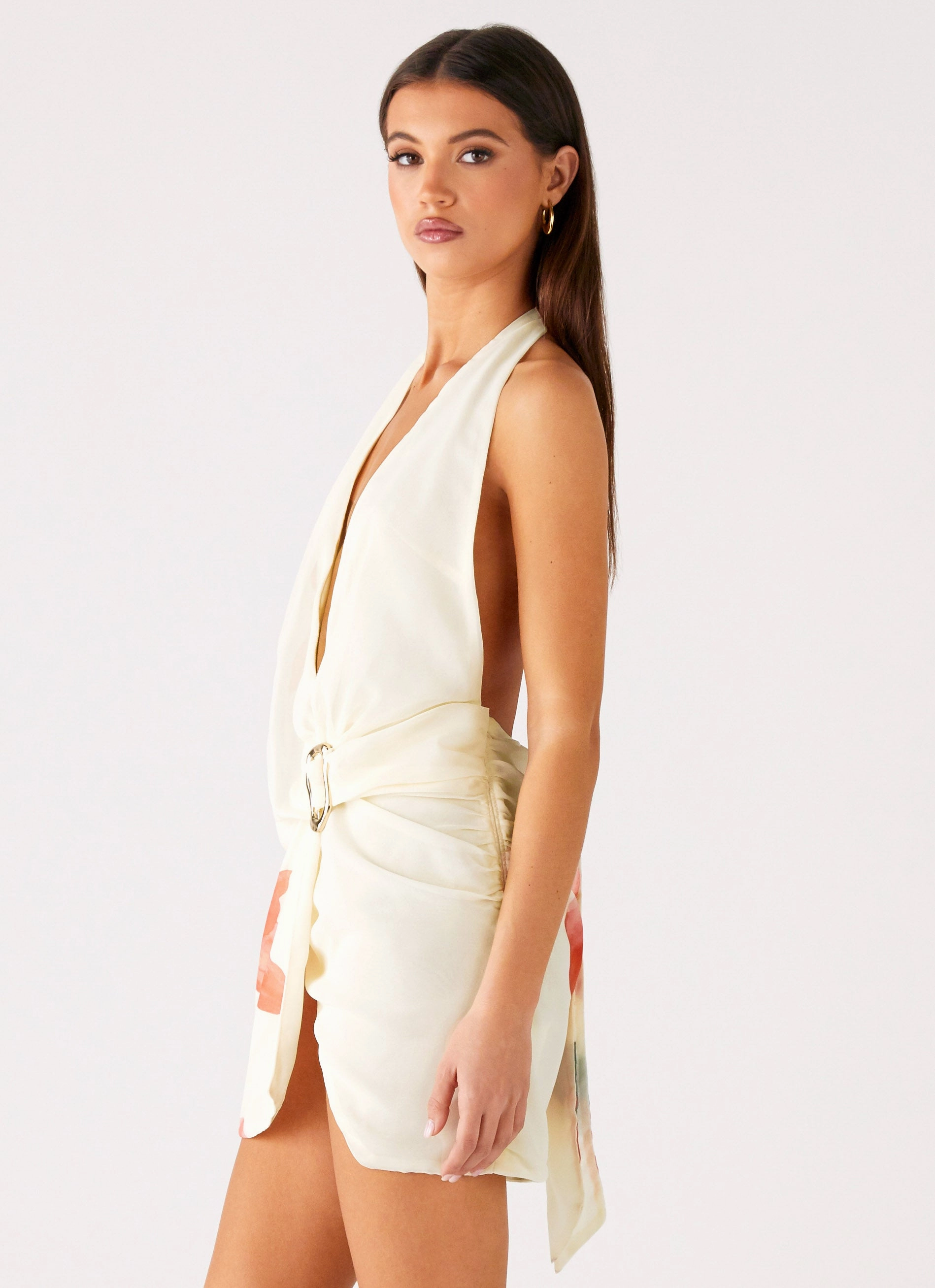 Lounge Vibes Eleanora Plunge Mini Dress - Siena Floral