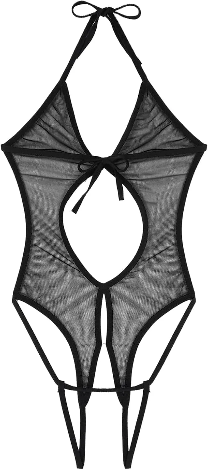 Elegant Lace Lingerie Set for Women,Sheer Babydoll with Matching Thong,Perfect for Honeymoon