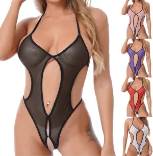 Elegant Lace Lingerie Set for Women,Sheer Babydoll with Matching Thong,Perfect for Honeymoon