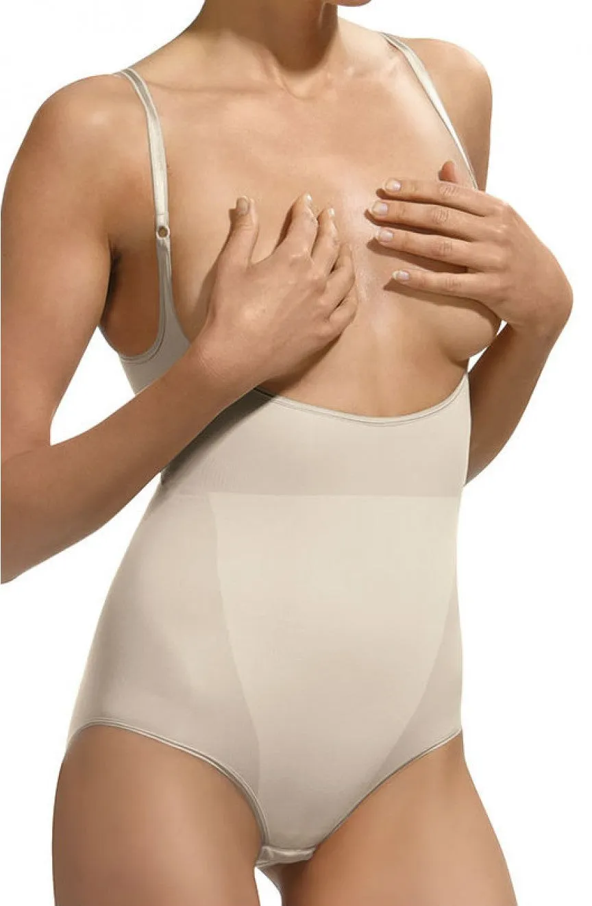 Elegant Ladies Strappy Firm Support Open Bust High Waist Brief Body