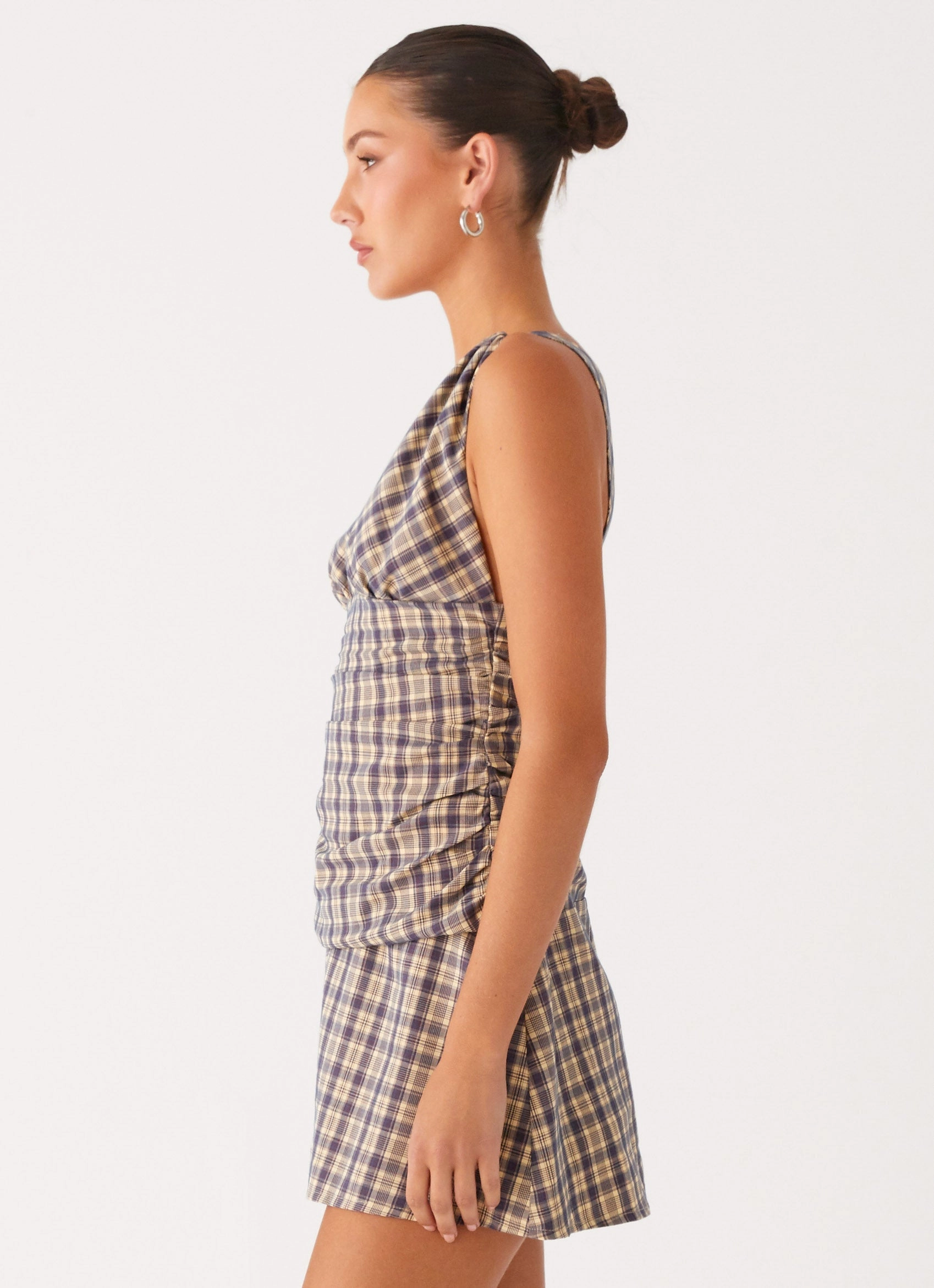 Tablo Drop Waist Mini Dress - Check Print Autumn Ready Sharp Look