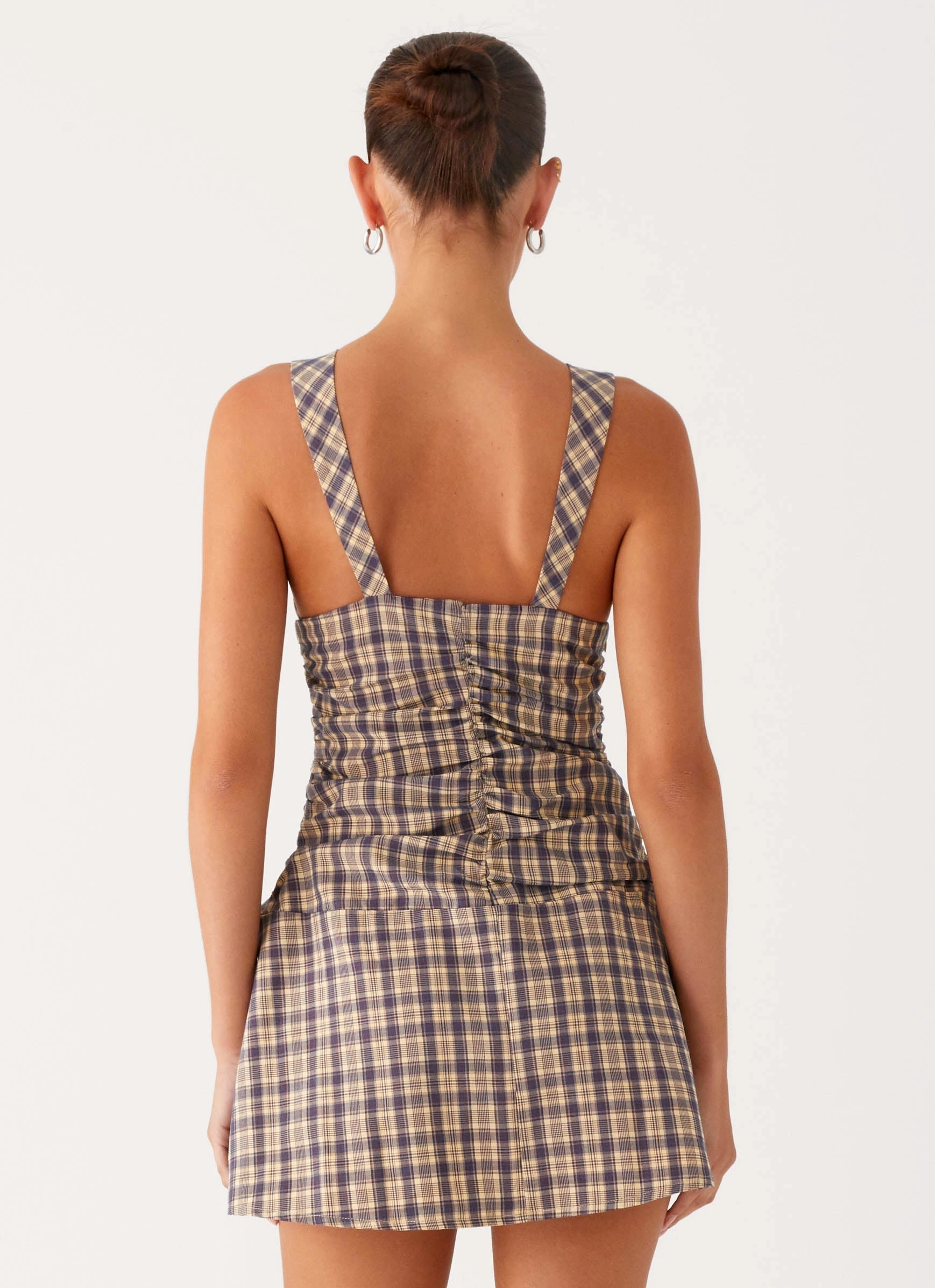 Tablo Drop Waist Mini Dress - Check Print Mood Focused Special-Edition