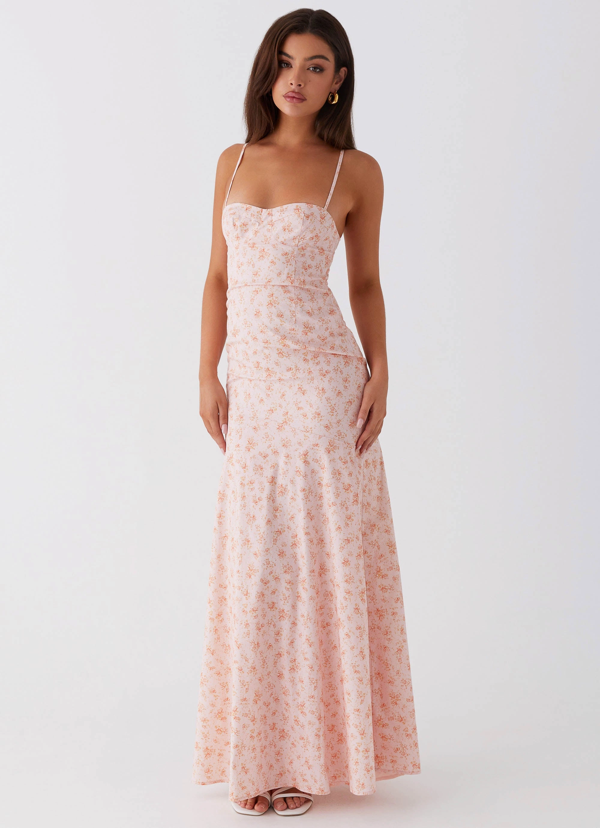Polished Wear Noble Aura Britney Maxi Dress - Pink Ditsy Floral
