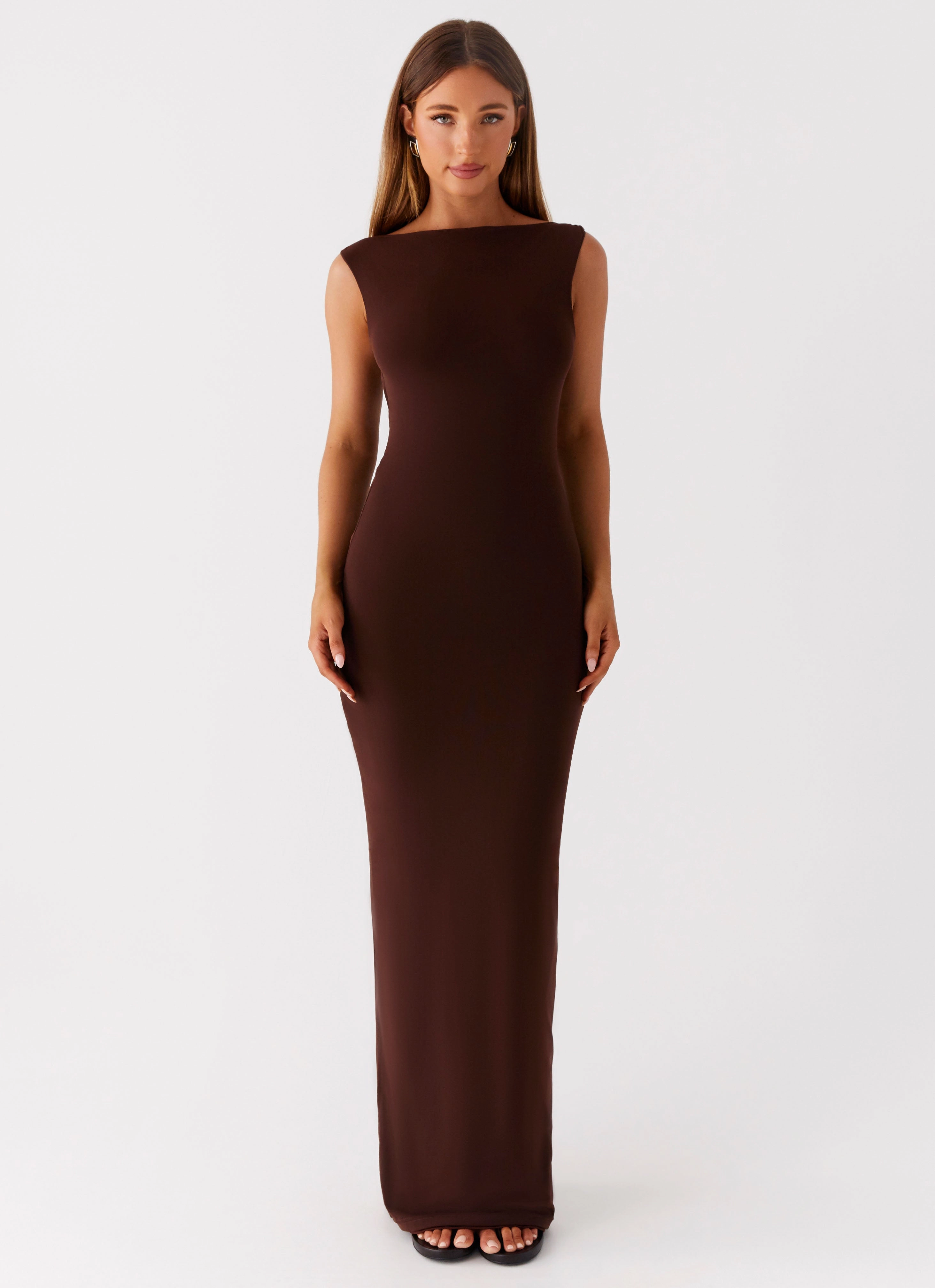 Earthbound Muse Maxi Dress - Chocolate Minimalist Style Stylish Mood