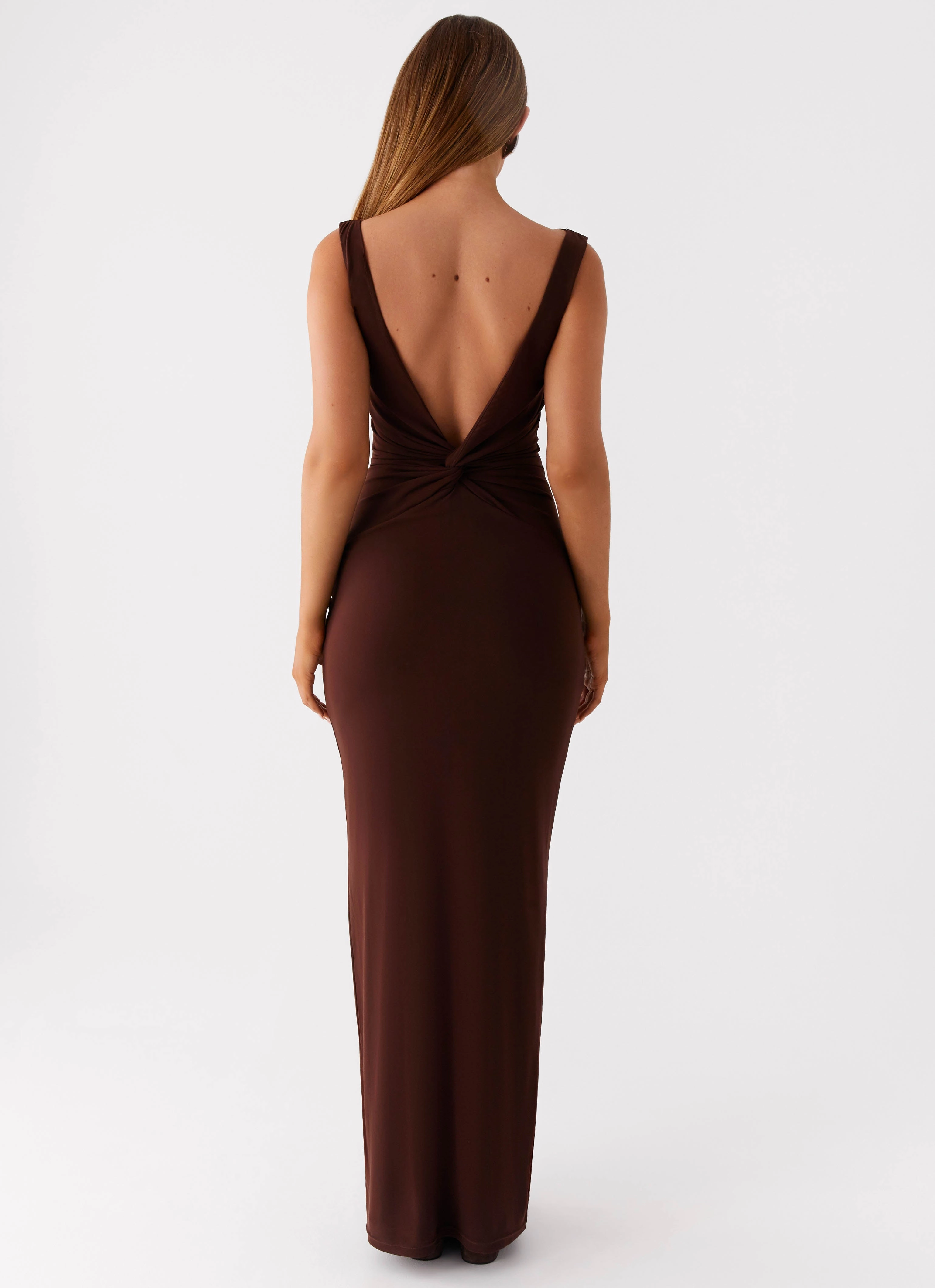 Jewel-Tone Earthbound Muse Maxi Dress - Chocolate