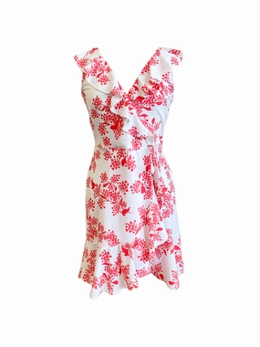 everyday staple Work Option Naples Faux Wrap Dress Birds of Paradise Dark Coral