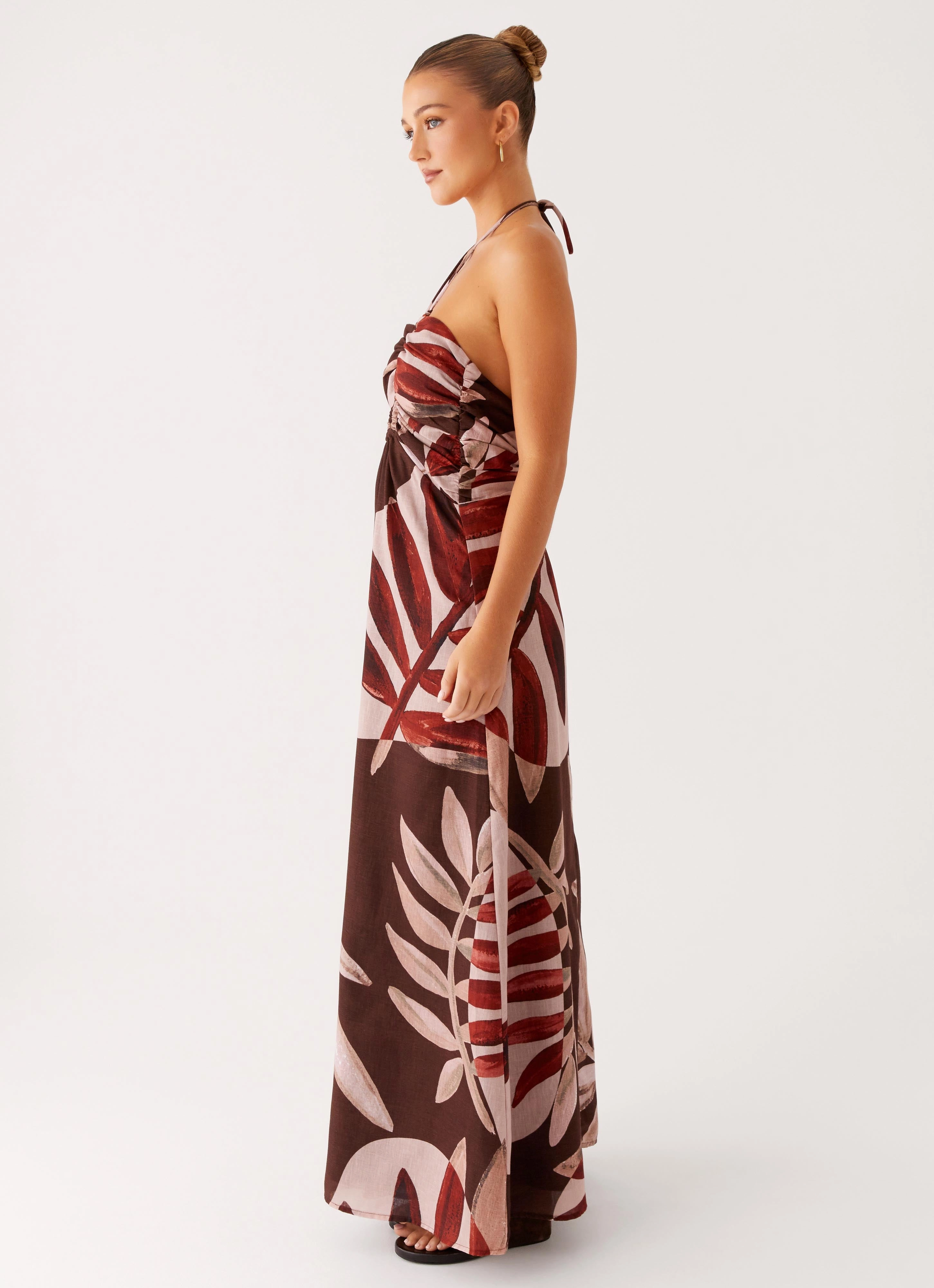 Ramona Linen Maxi Dress - Cinnamon Palm Dress for brunch Travel Option