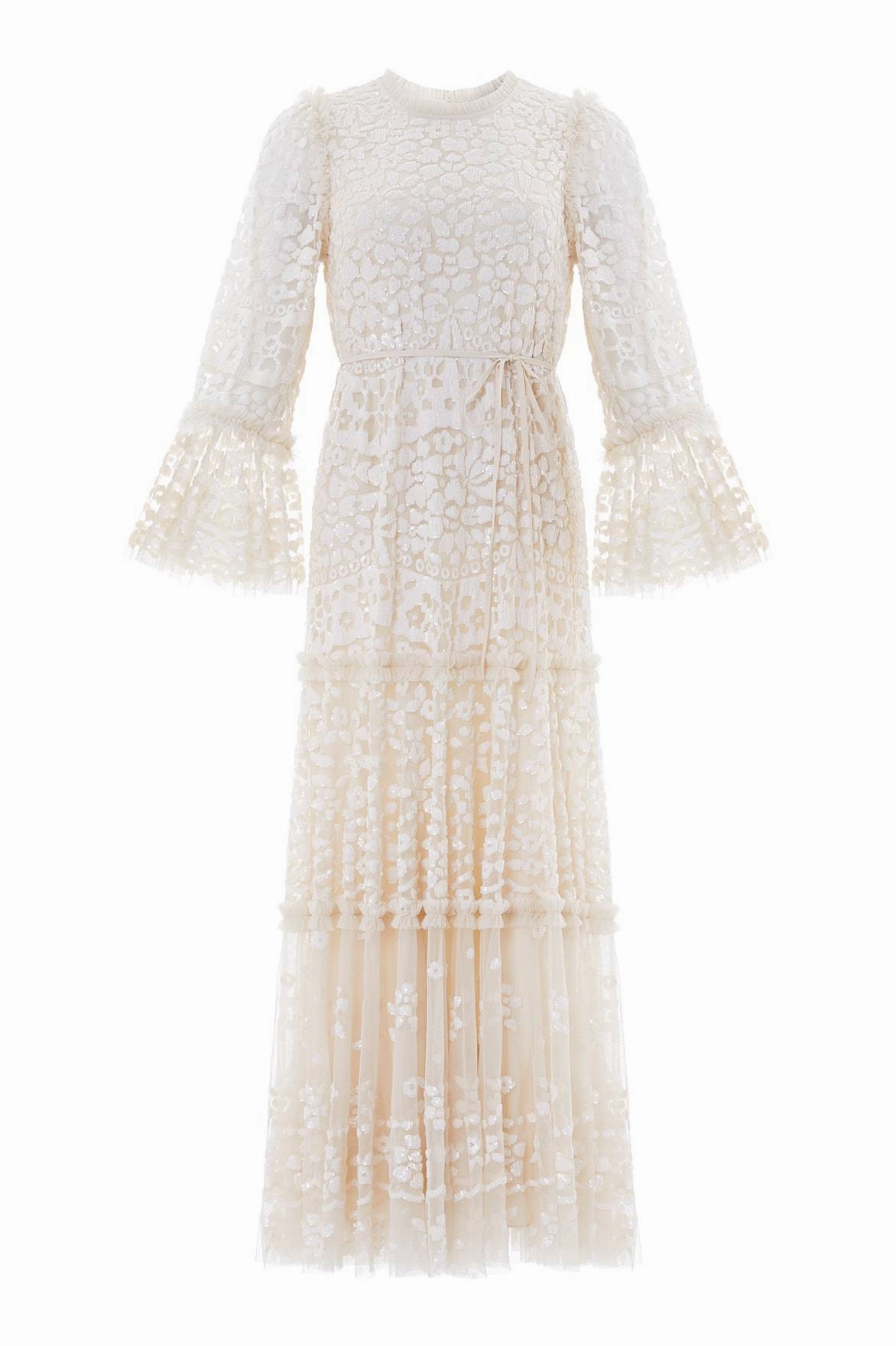 Sharp Edge Annie Sequin Tiered Ankle Gown