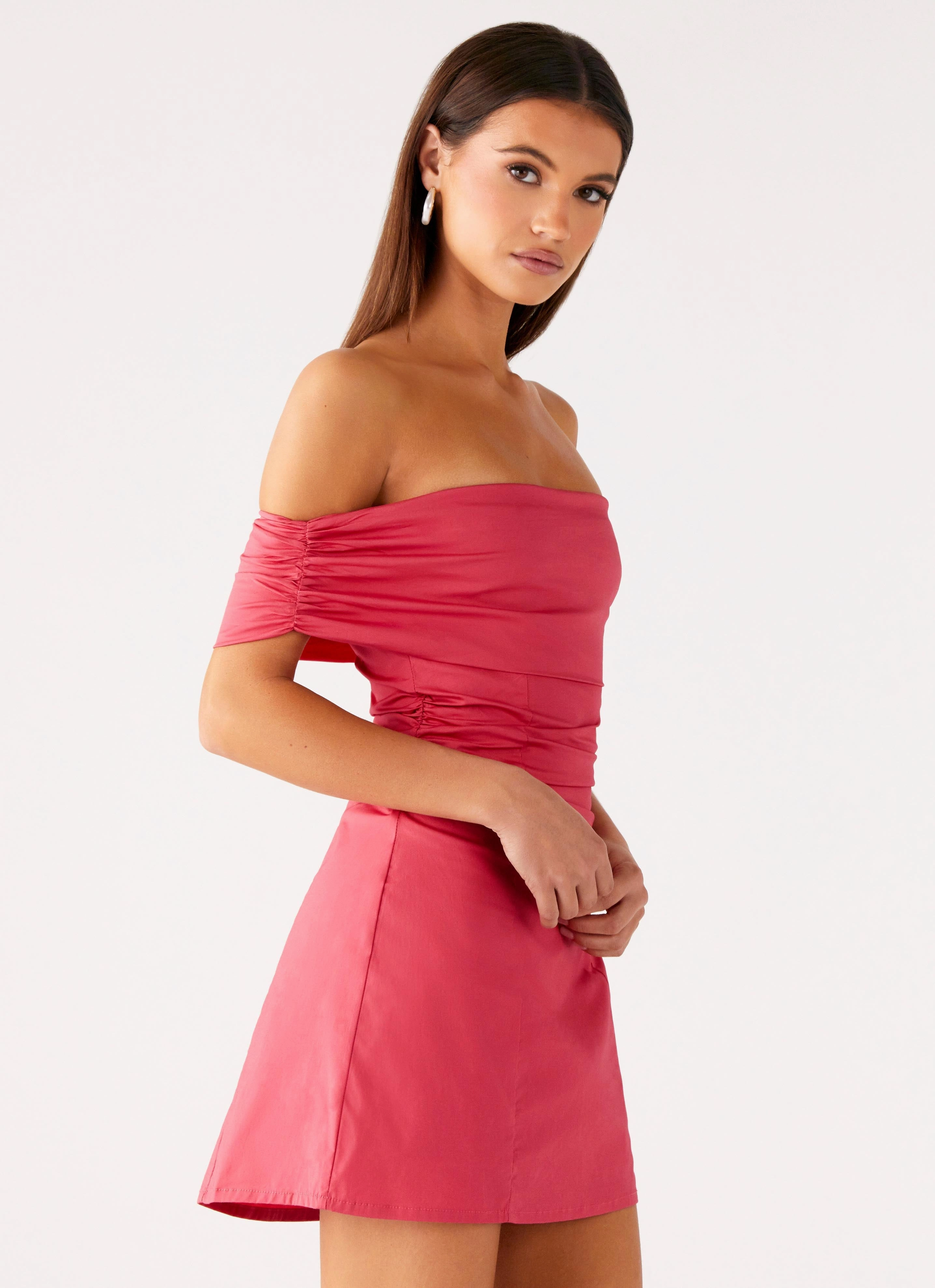 Kierra Mini Dress - Coral Joyful Look Simple Form