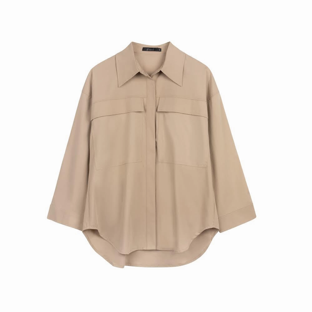 ruffle trim Cruz Set| Khaki [Final Sale]