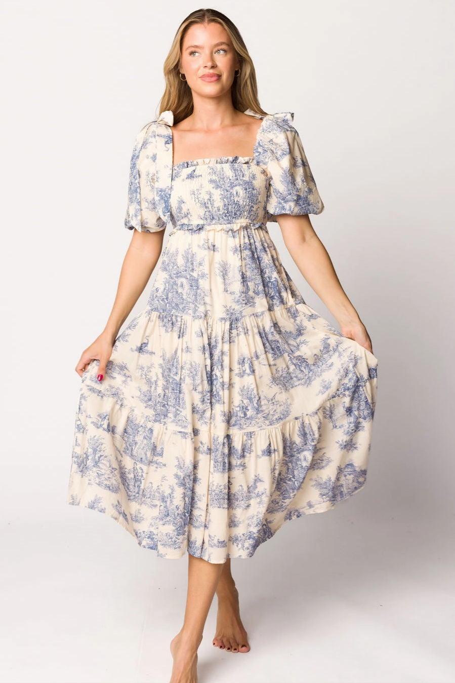 Abstract Pattern Elena Toile Print Midi Dress