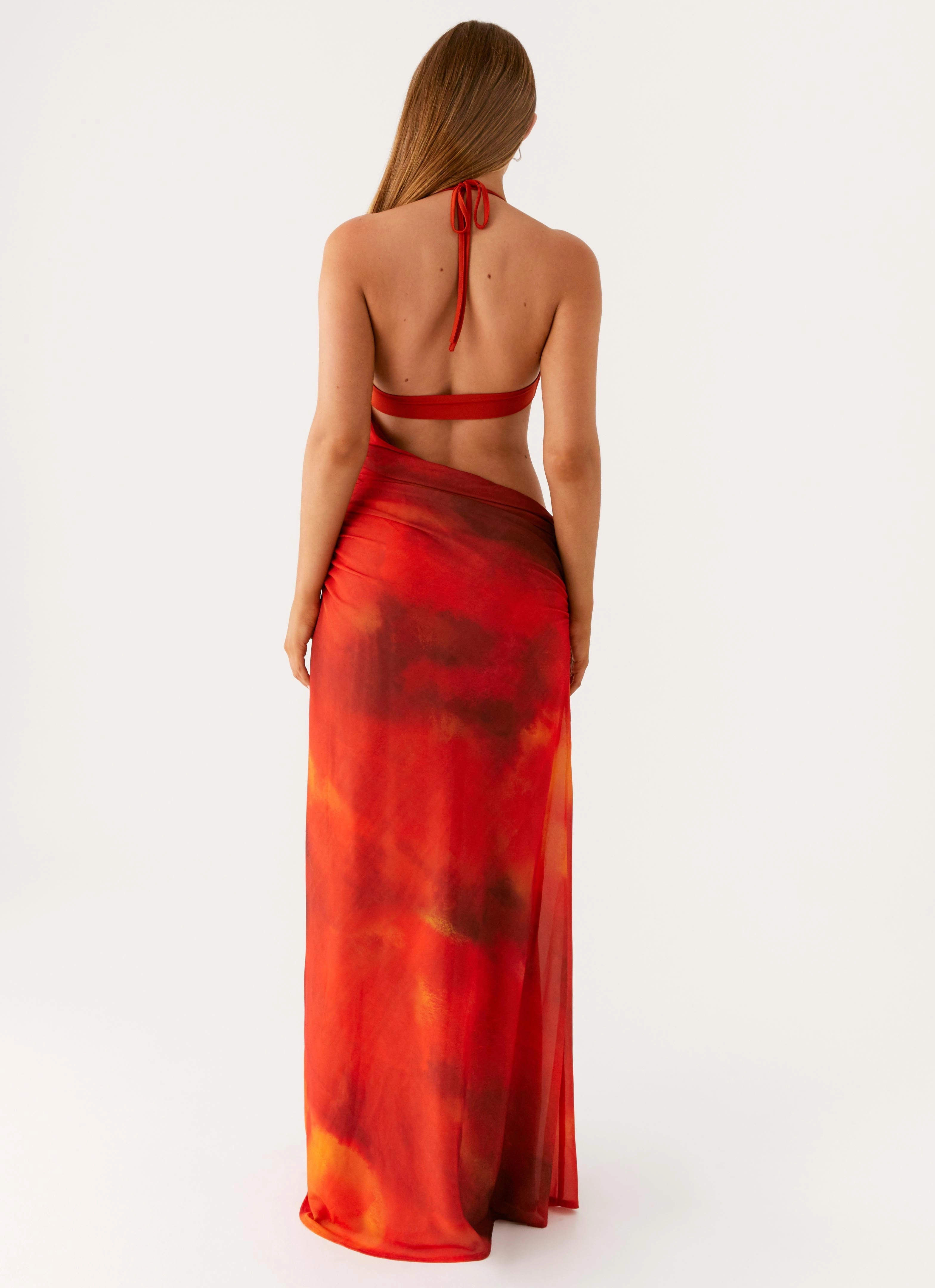 Elixis Maxi Dress - Scarlet Blur Formal Style confident look