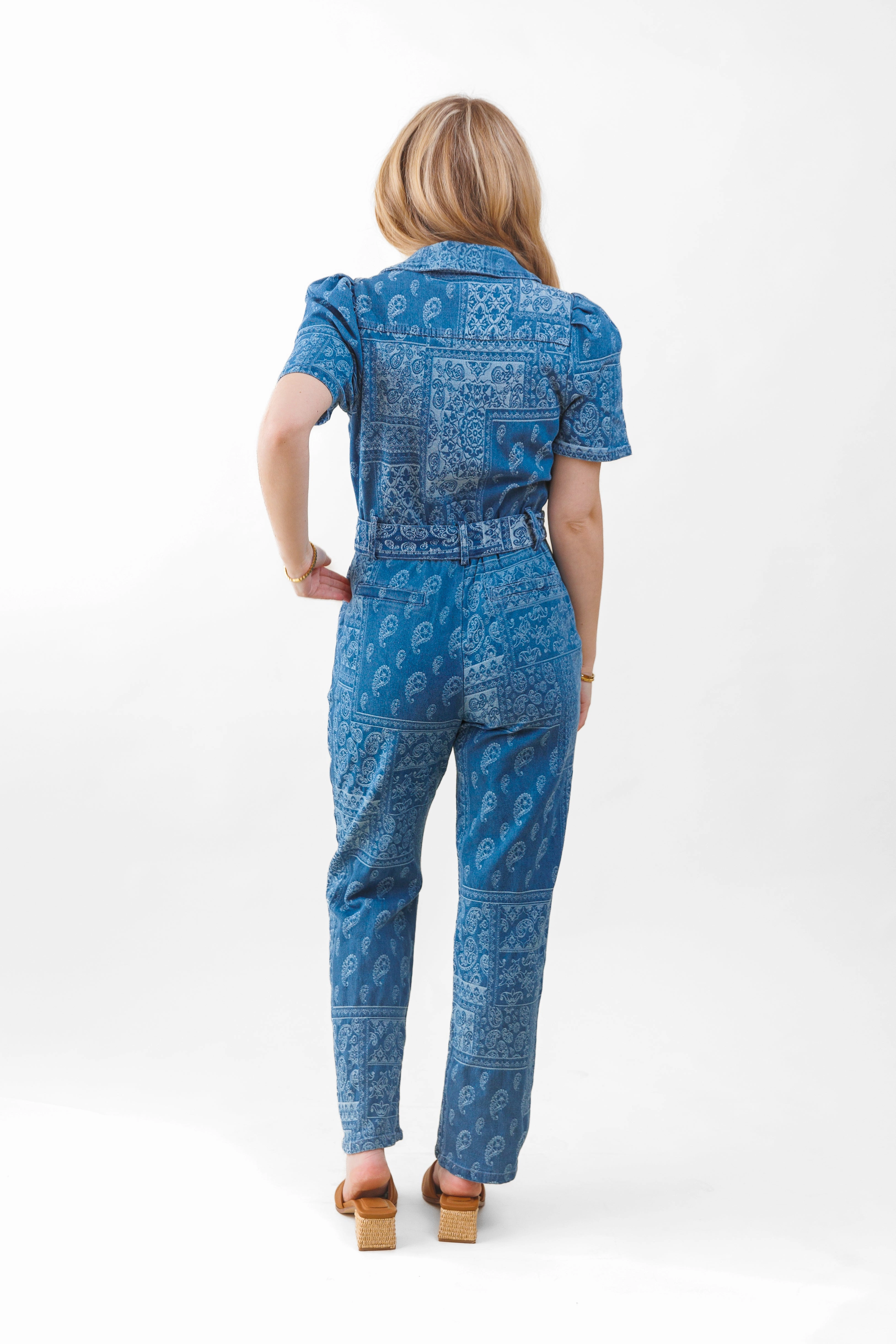 Daily Favorite Iconic Outfit ELIZA DENIM JACQUARD JUMPSUIT
