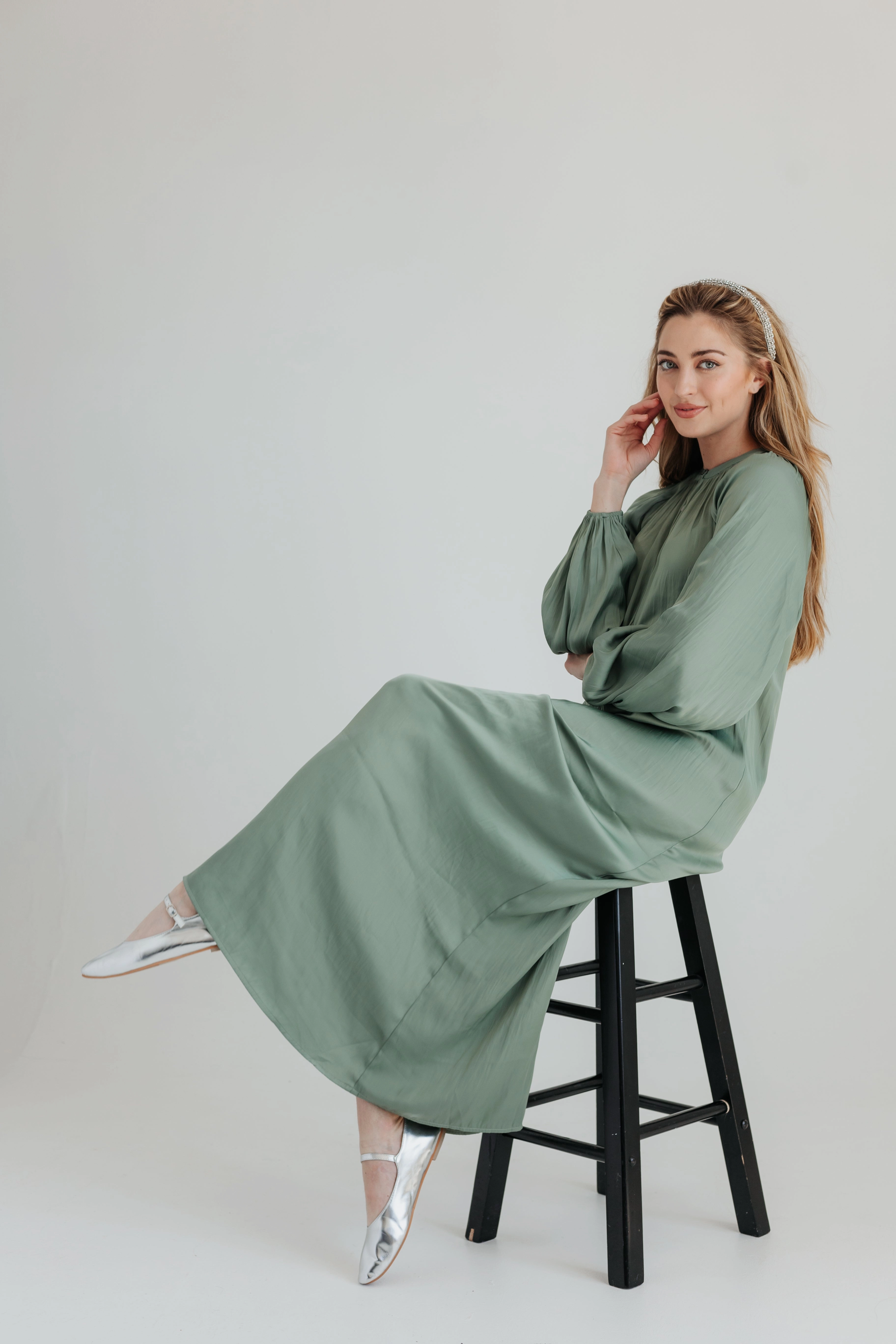 Timeless slip dress Ella Maxi Dress - Sage