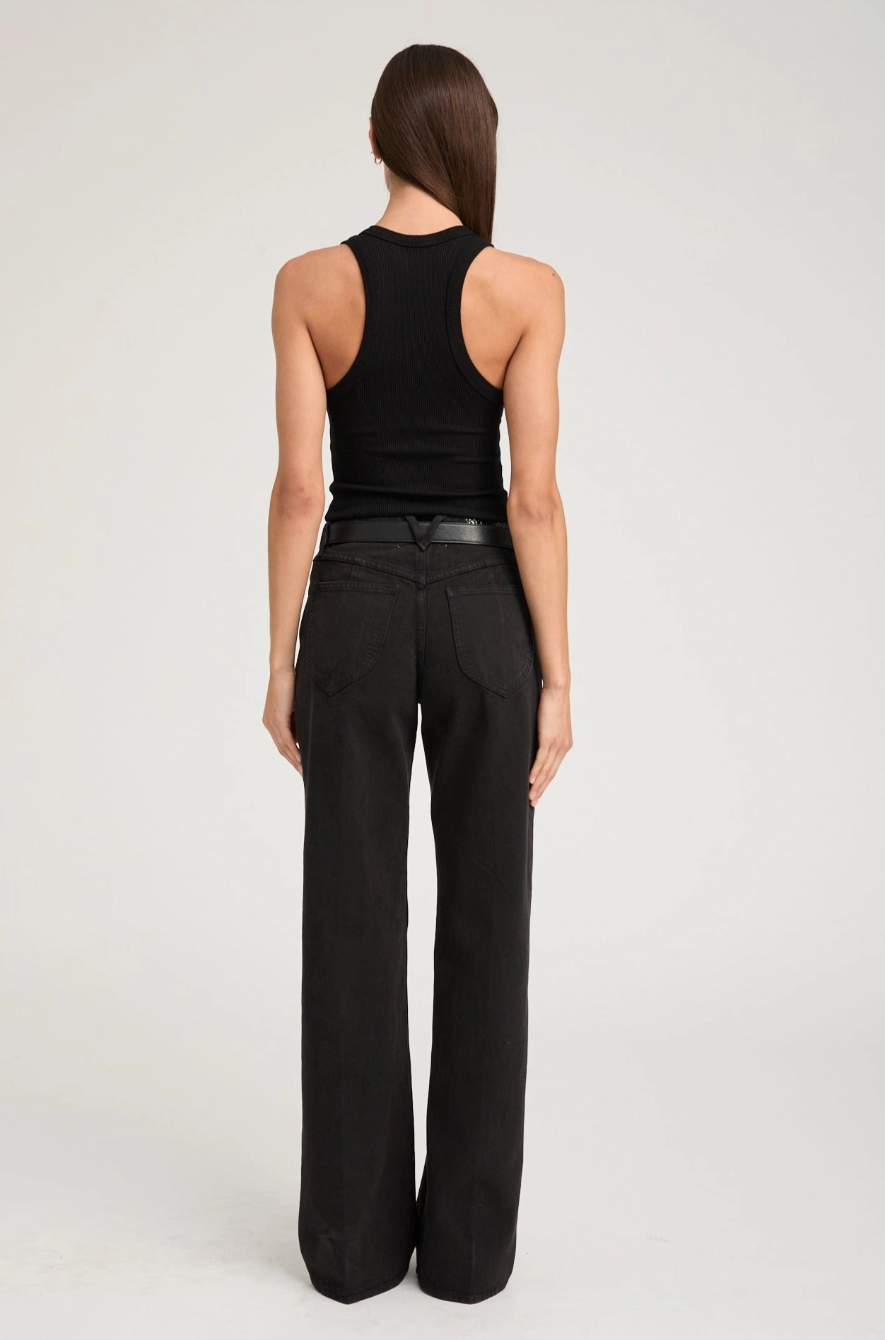 Ella Vintage Wide Leg Denim Stretch Panels Clean Lines