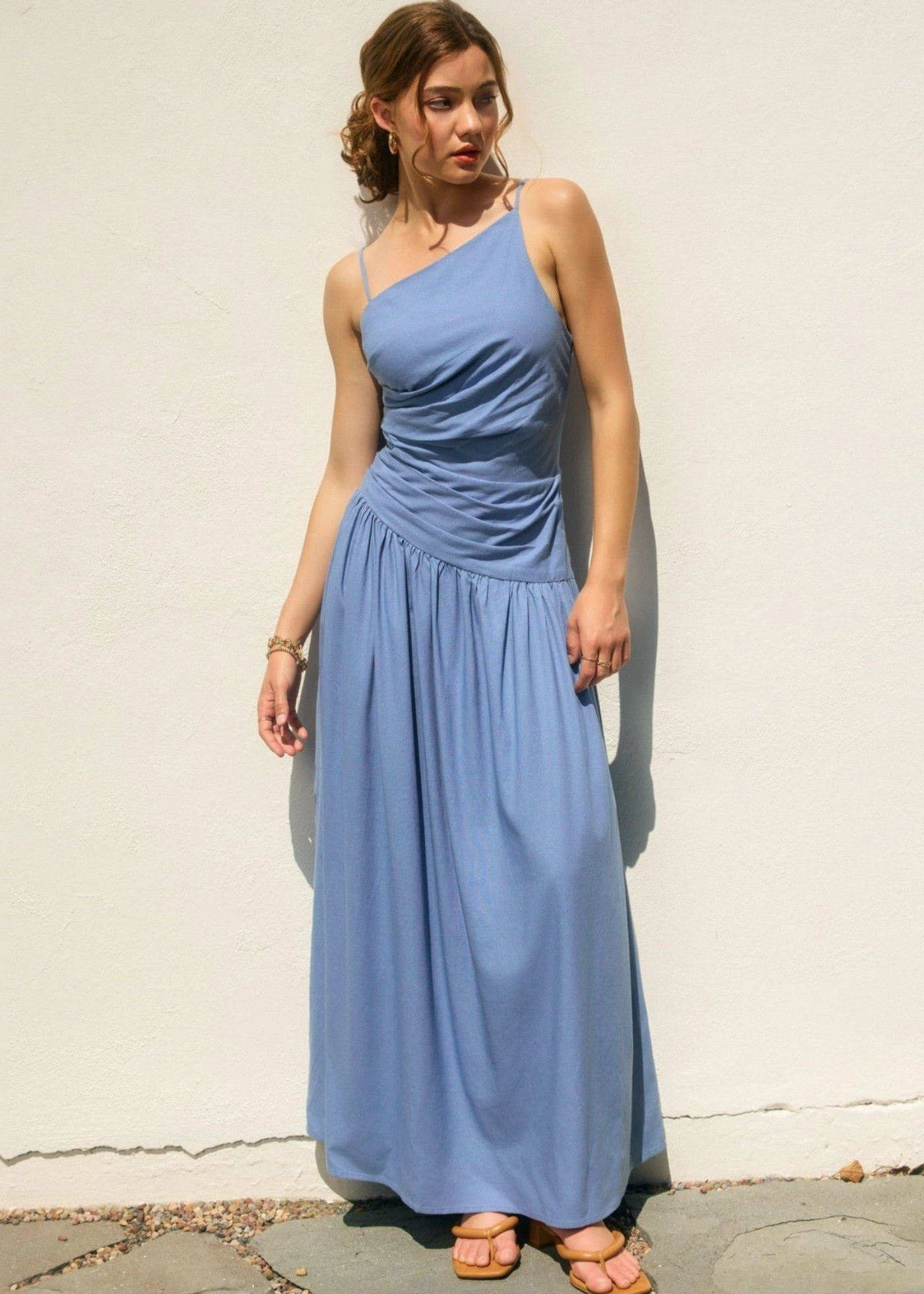 ELLE DROP WAIST RUCHED MAXI DRESS Chic Appeal Farm Scene