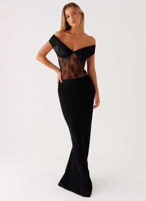 Comfortable Layering Petite friendly Elle Maxi Dress - Black