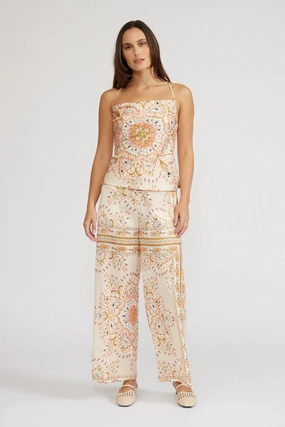 Stretch Support Fit Comfort Control ELLEN PAISLEY WIDE-LEG PANTS