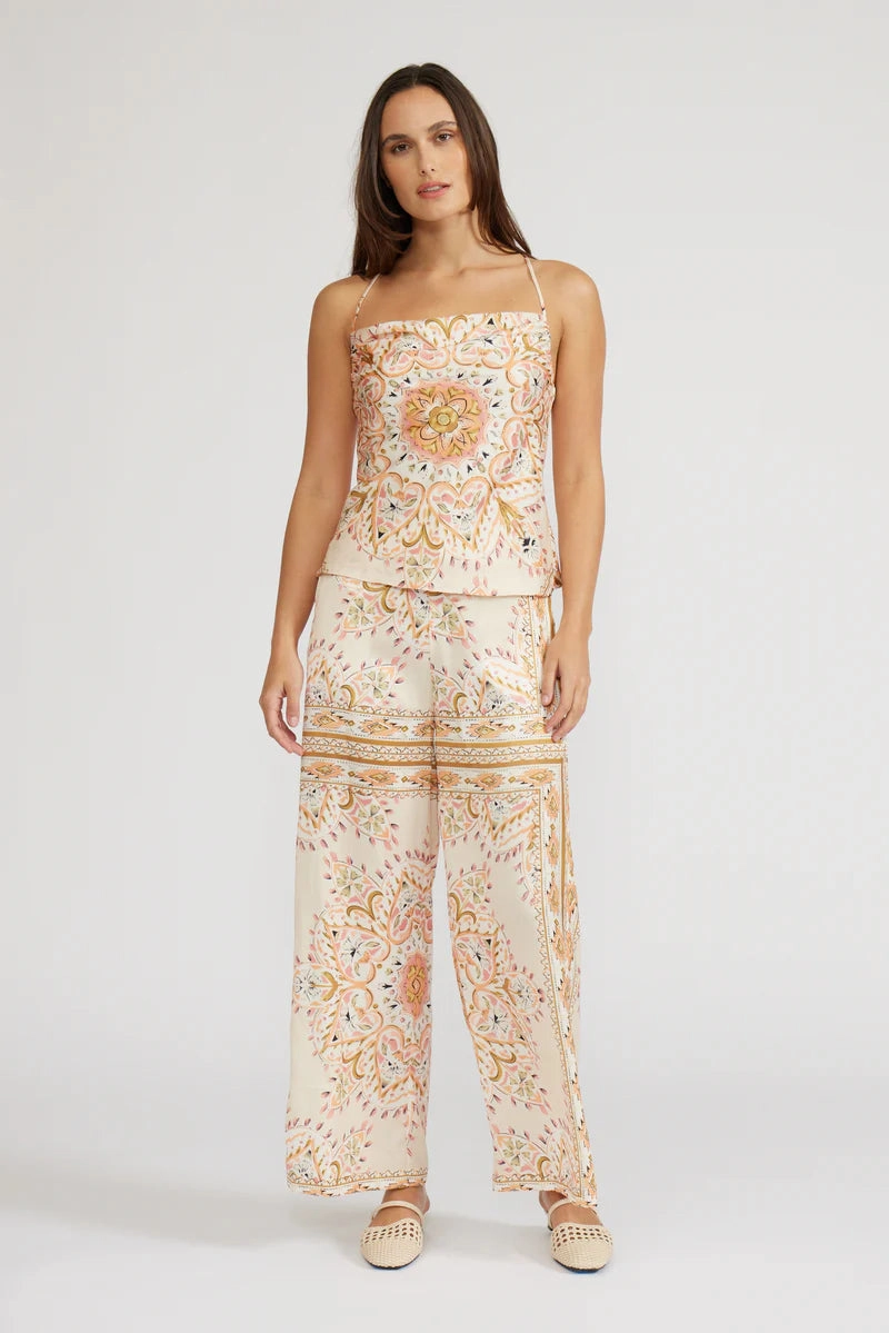 Comfy Wardrobe ELLEN PAISLEY WIDE-LEG PANTS