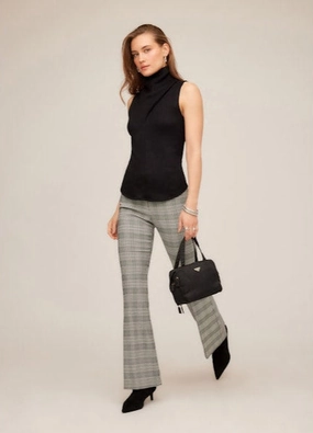 Ellie Bootcut Pants in Plaid Flexible Seam
