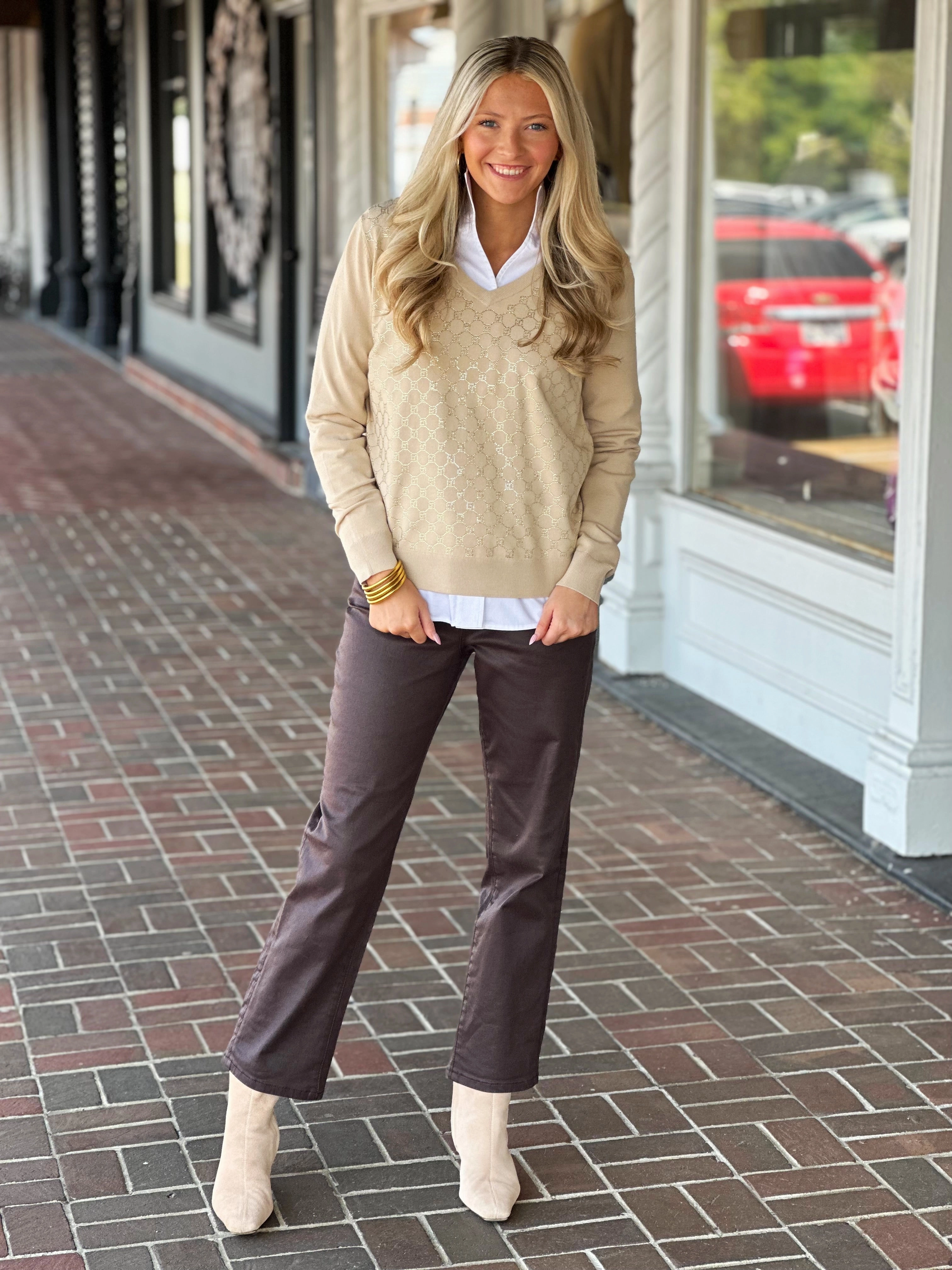 Elliott Lauren Golden Detailed Sweater MoistureWickingTechnology