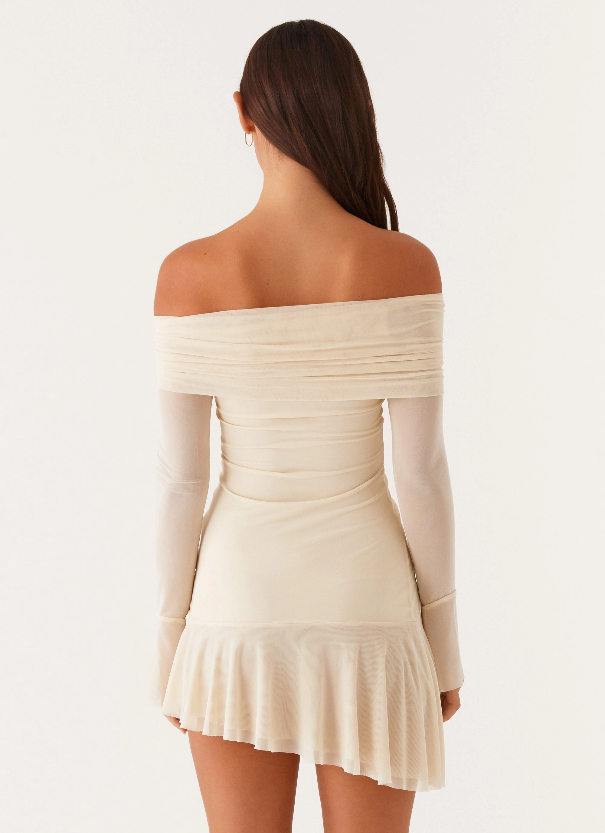 All weather Ellis Ruched Mini Dress - Pastel Yellow