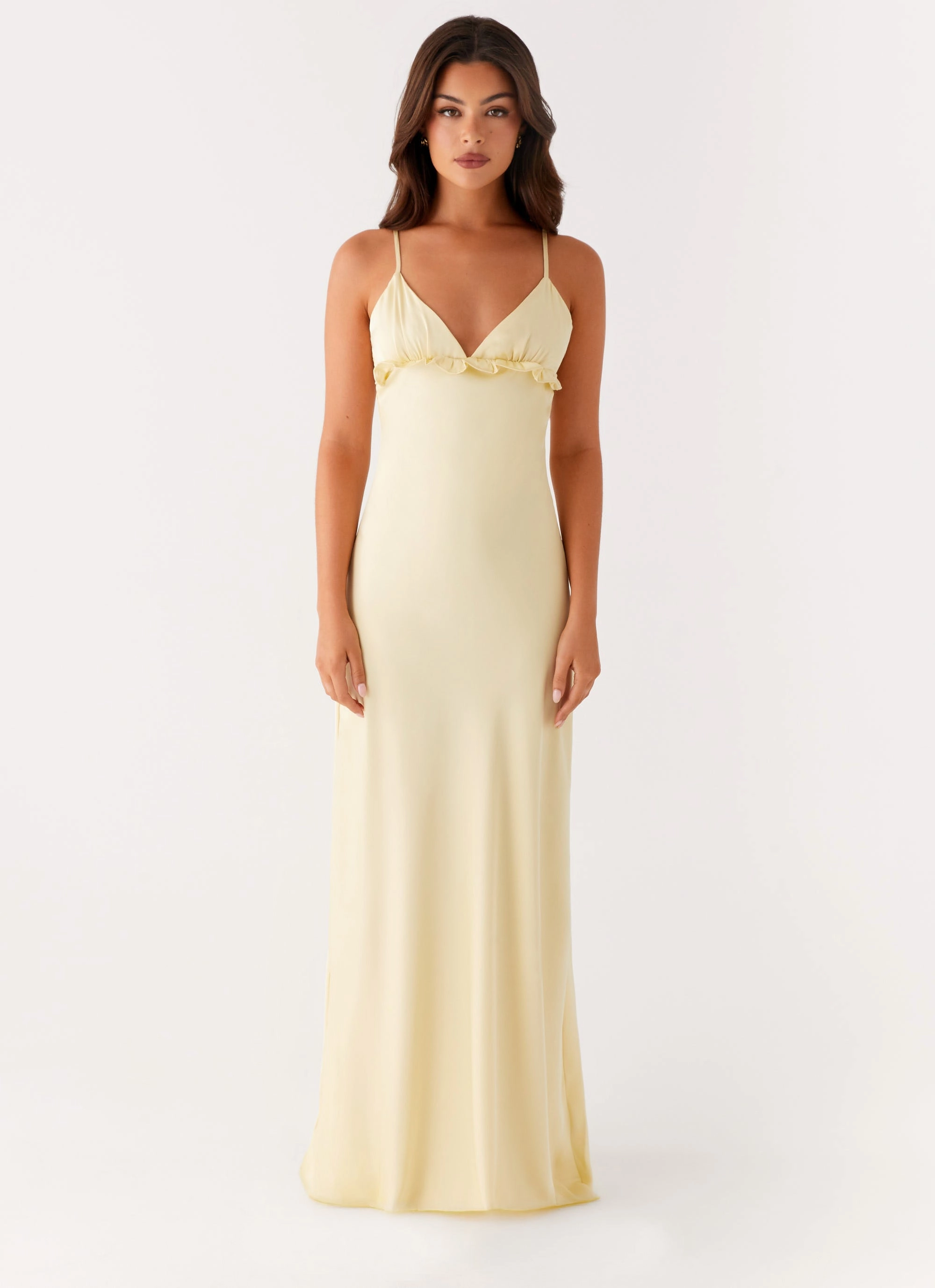 Elona Maxi Dress - Baby Yellow Flower Soft Dreamy Touch