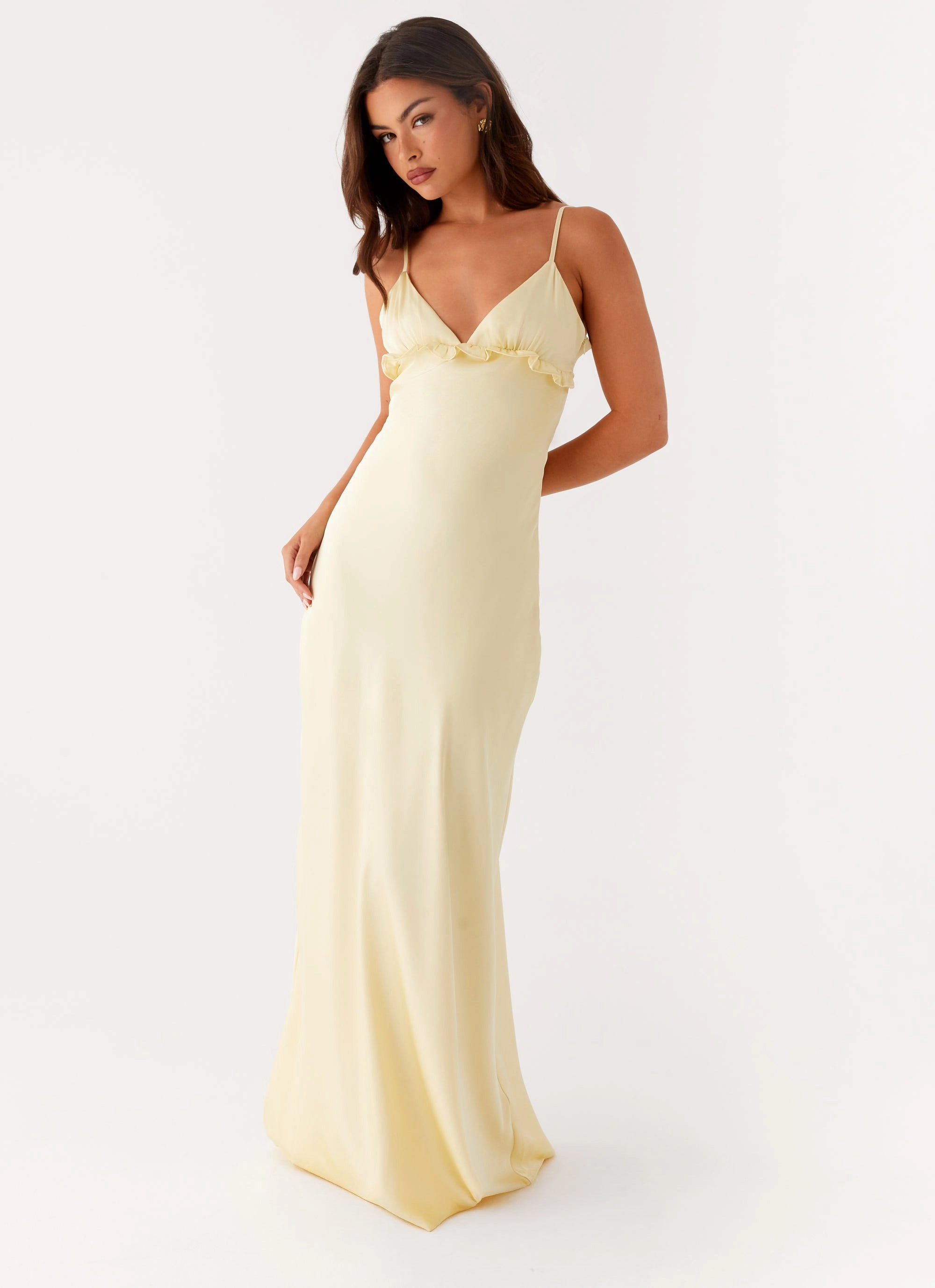 Elona Maxi Dress - Baby Yellow Light Sheen Air Comfort