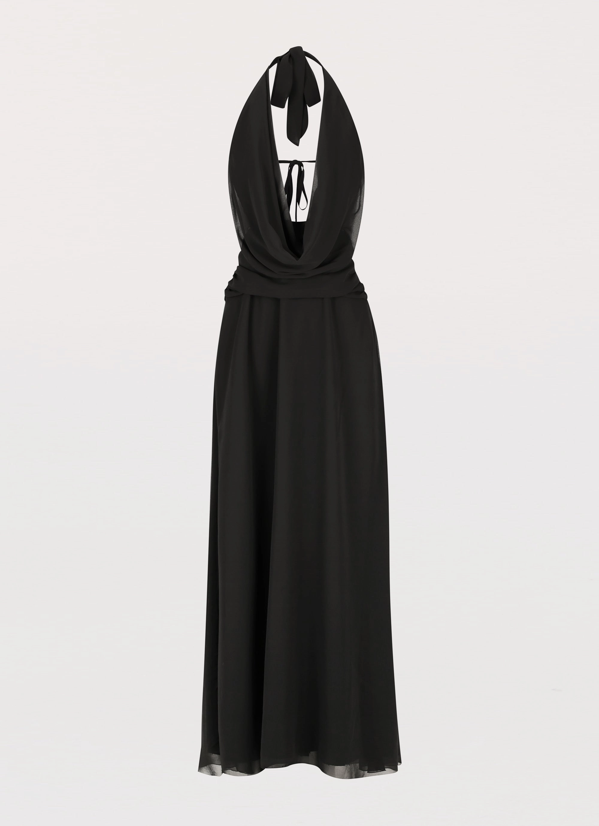 Underwire-Support Elysia Chiffon Maxi Dress - Black