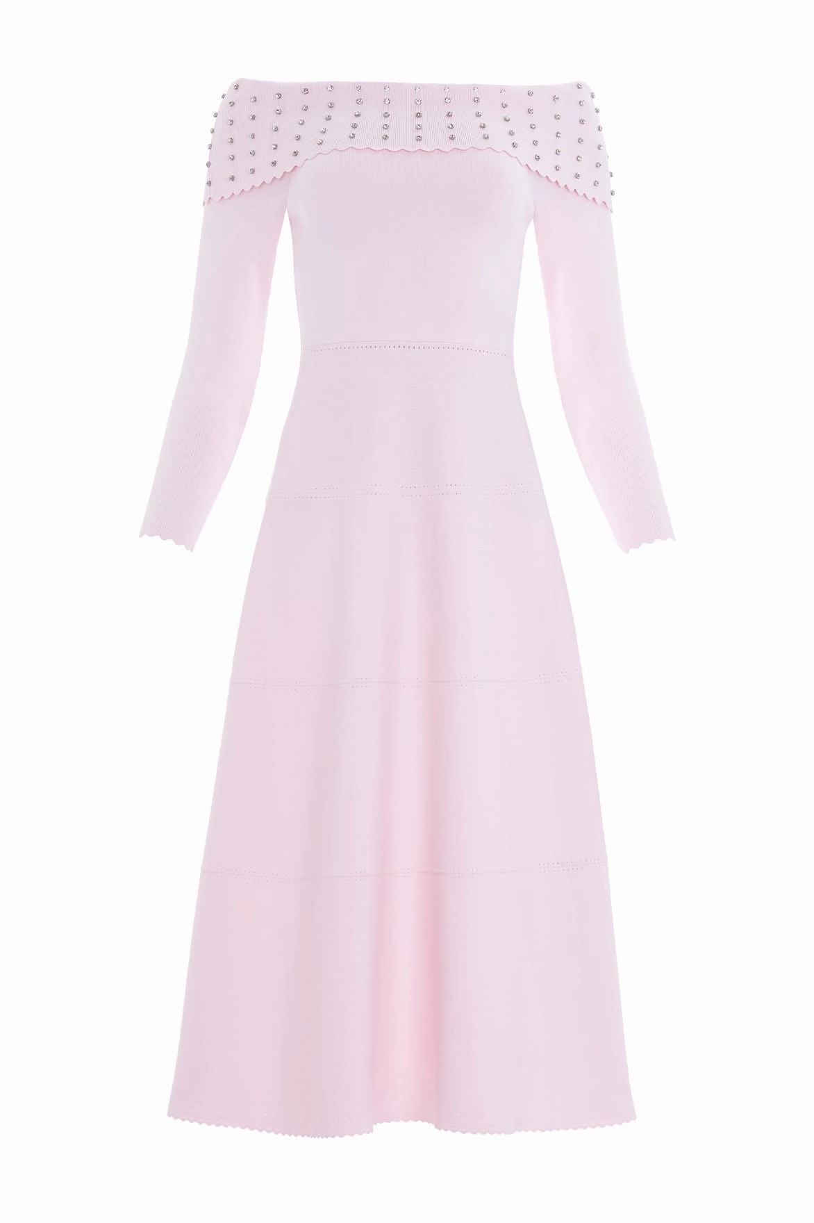 Embellished Bardot Knit Gown Calm Outfit