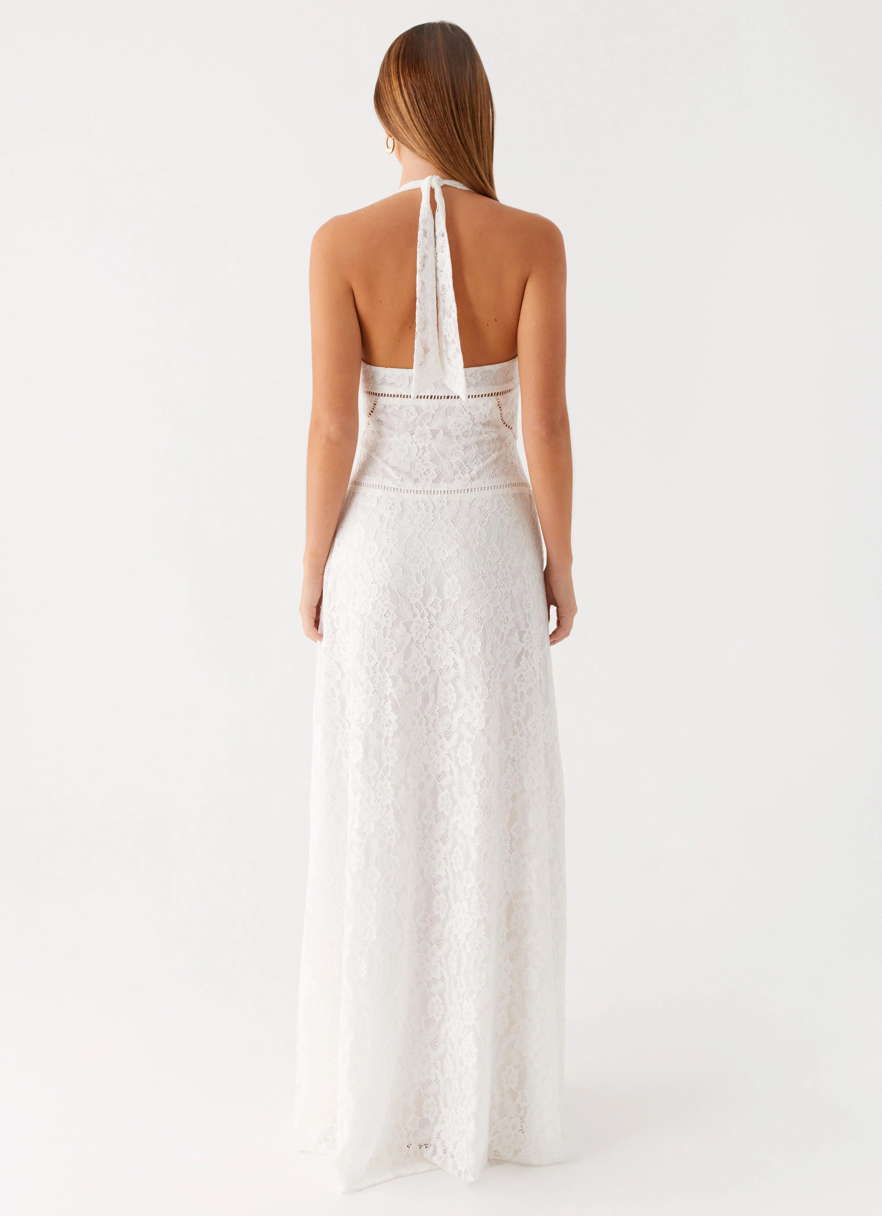 Ember Valley Maxi Dress - Ivory Button-front