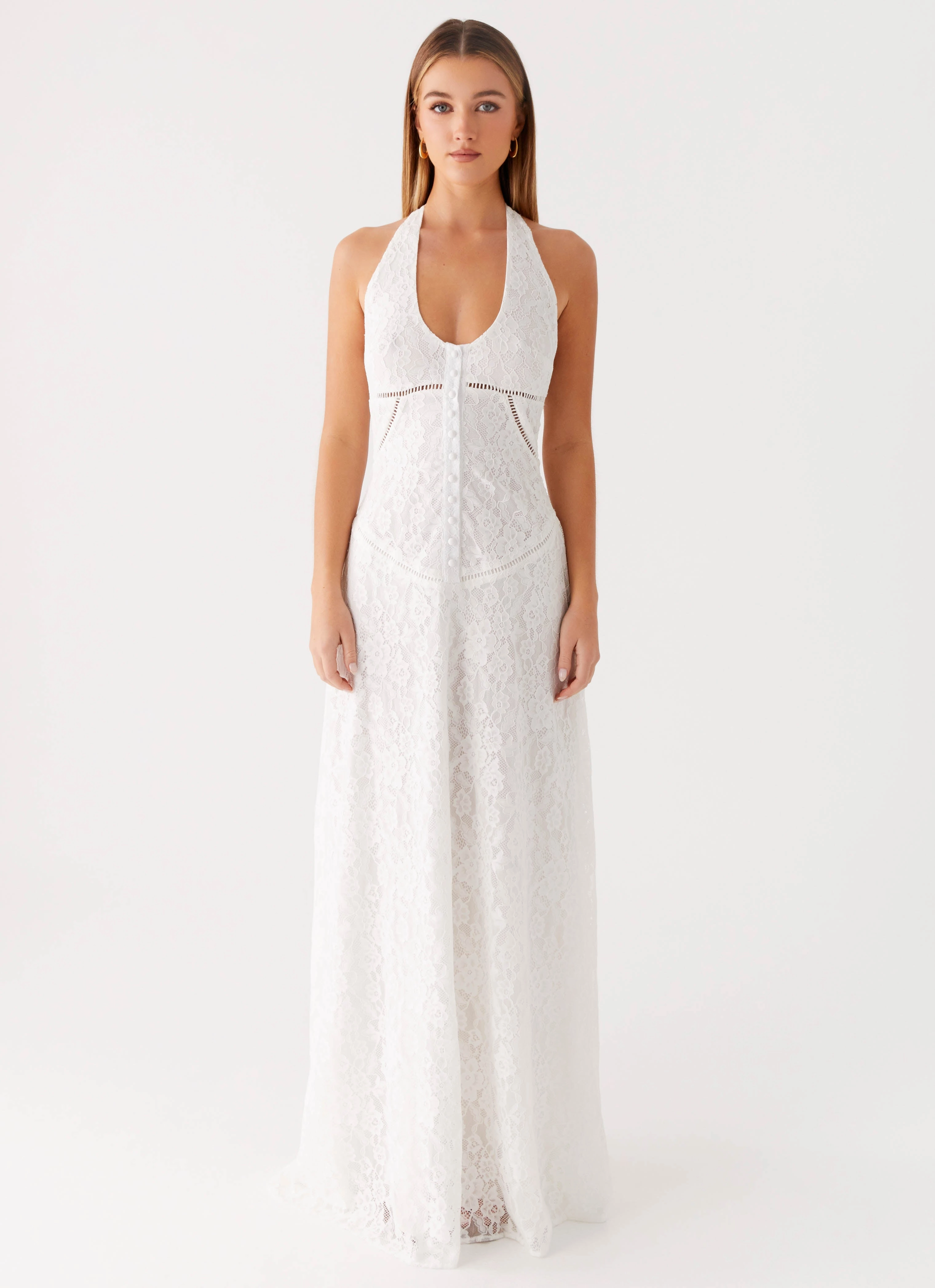 Olive Tone Work Chic Ember Valley Maxi Dress - Ivory