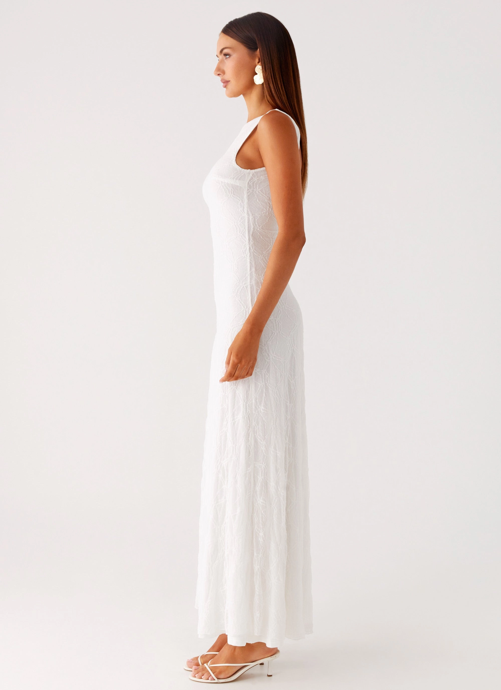 Embrace The Sun Maxi Dress - White Warm-Layer Soft Shine