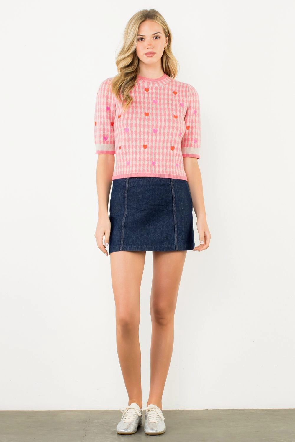 FlatlockSeams EMBROIDERED KNIT TOP HEART