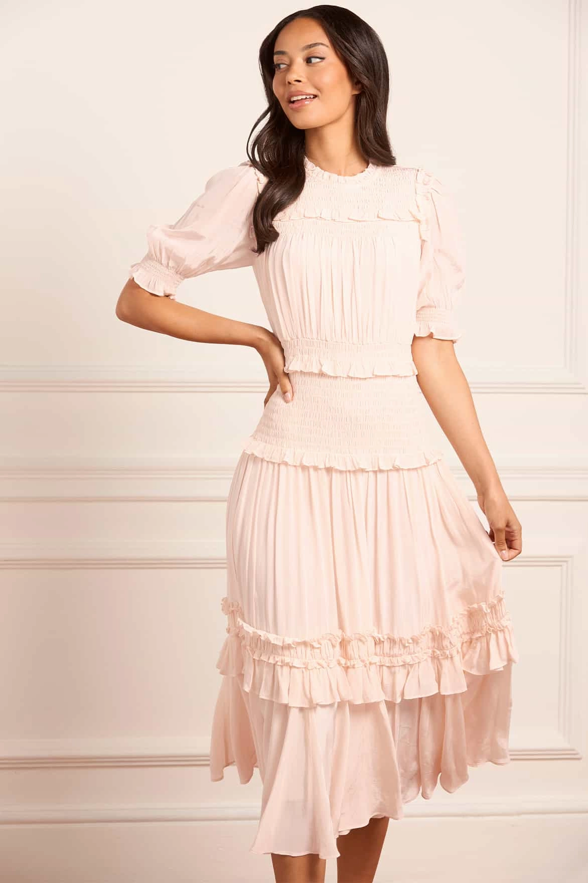 Emilia Crepe Ballerina Dress Fresh Tones Soft Design