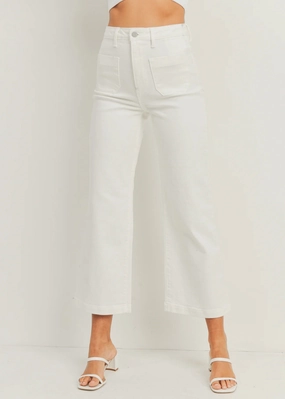 EMMY SAILOR POCKET WIDE-LEG JEANS fade resistant color Durable Rivet Hardware