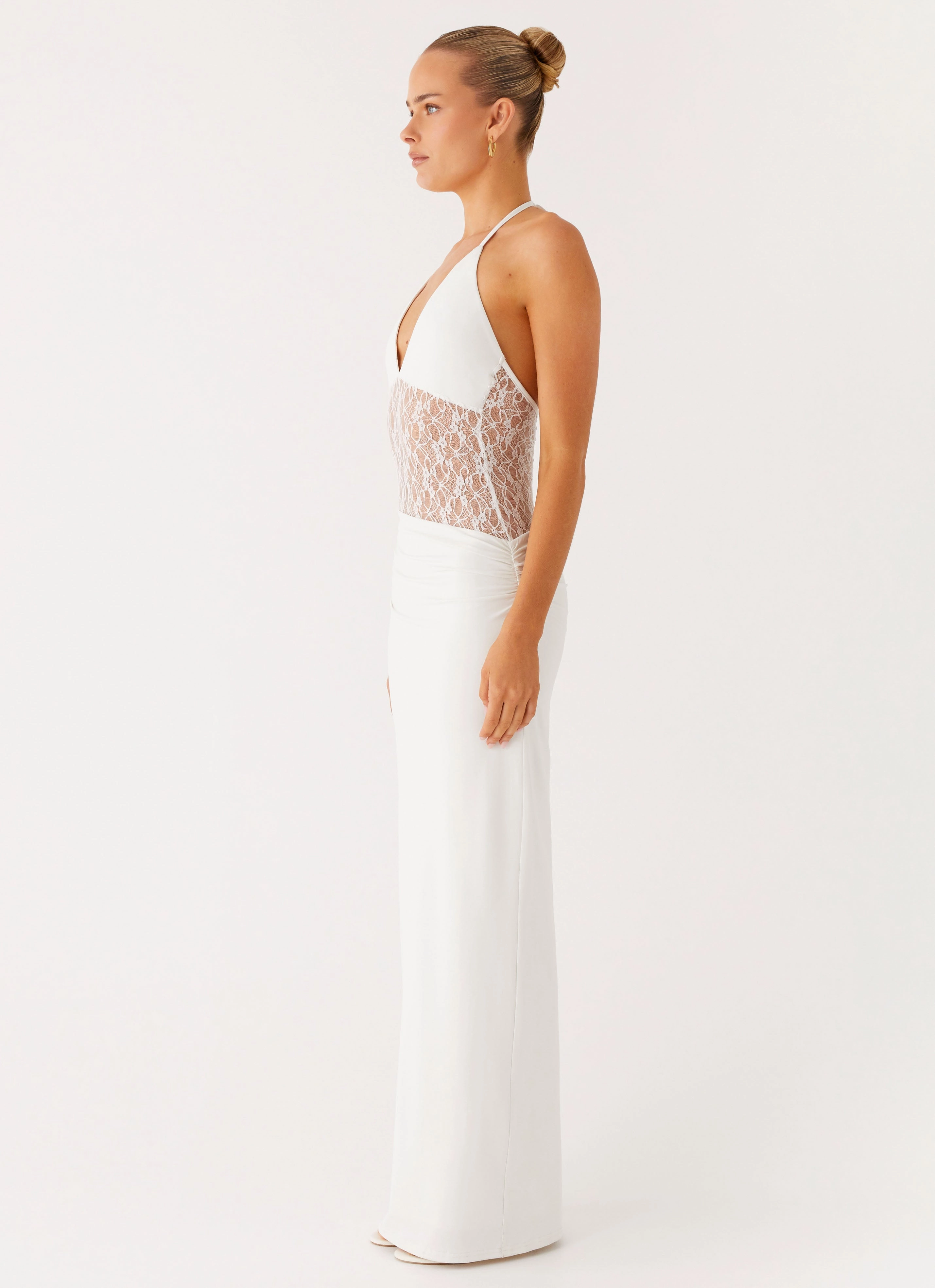 Enchant Lace Maxi Dress - Ivory Tailored Layers Urban Touch
