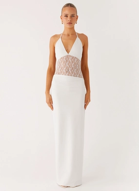 Enchant Lace Maxi Dress - Ivory Detachable-Detail