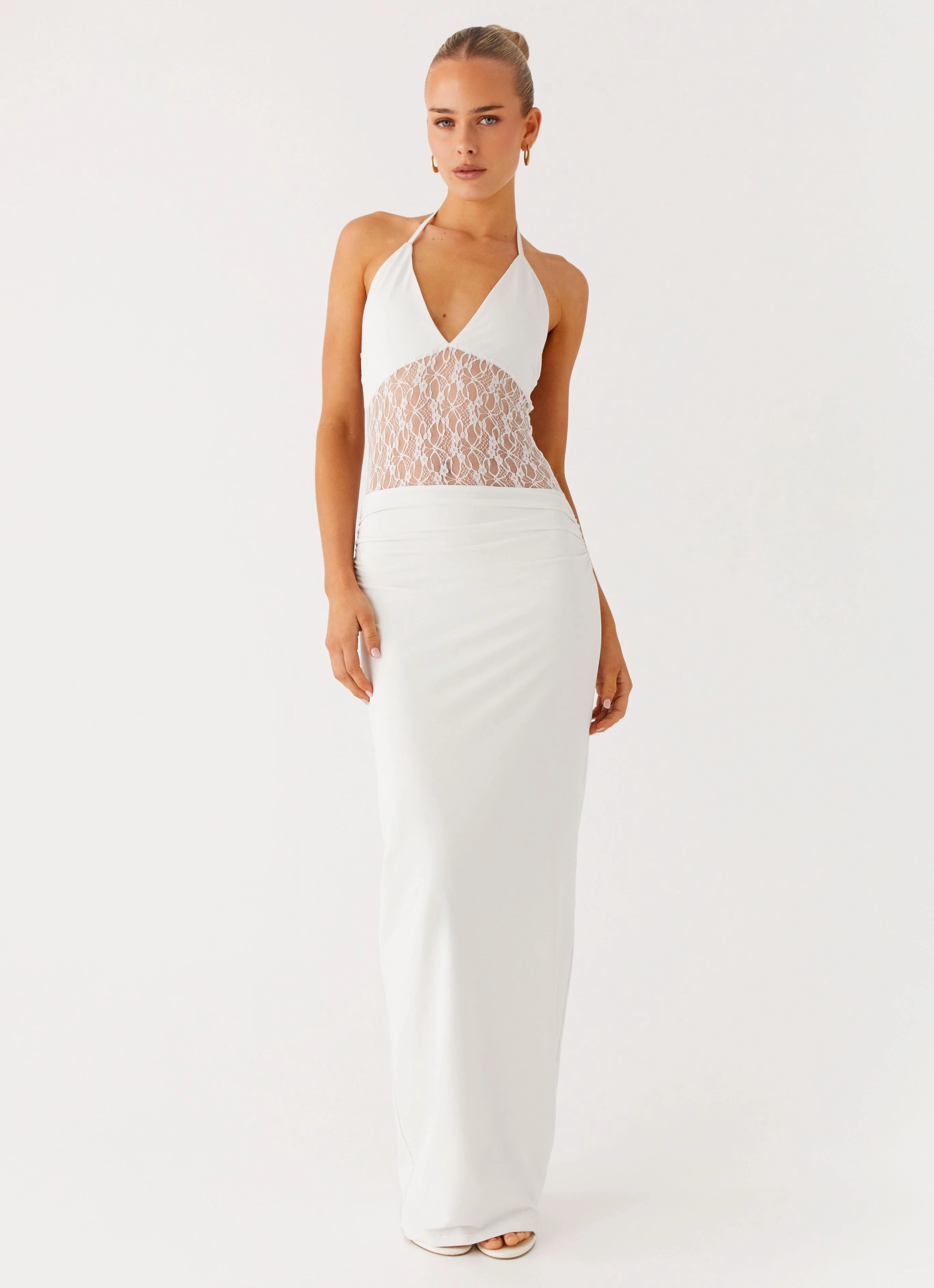 Luxurious Feel Timeless Appeal Enchant Lace Maxi Dress - Ivory