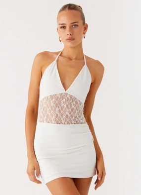 Enchant Lace Mini Dress - Ivory Relaxed Design