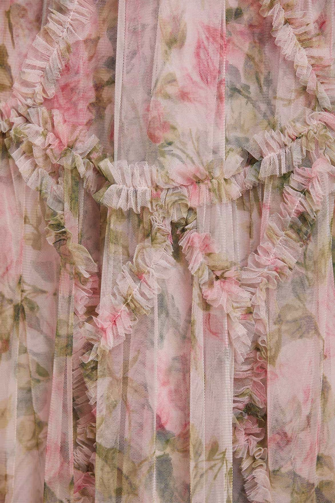 English Rose Diamond Ruffle Gown Fitted Base