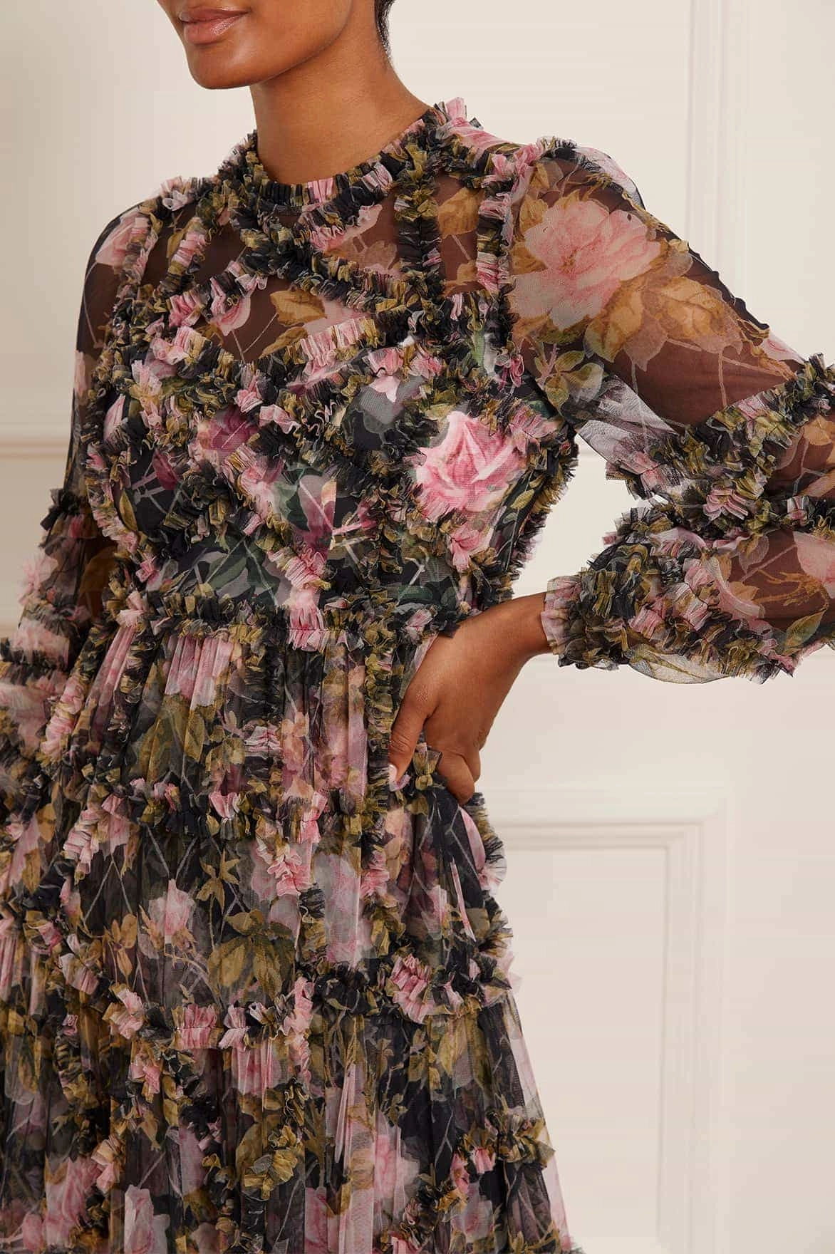 English Rose Diamond Ruffle Gown Breezy Comfort Day Romance